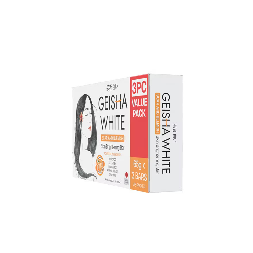Original Geisha Scar and Blemish Skin Brightening Bar Intense 65g x 3 Bars