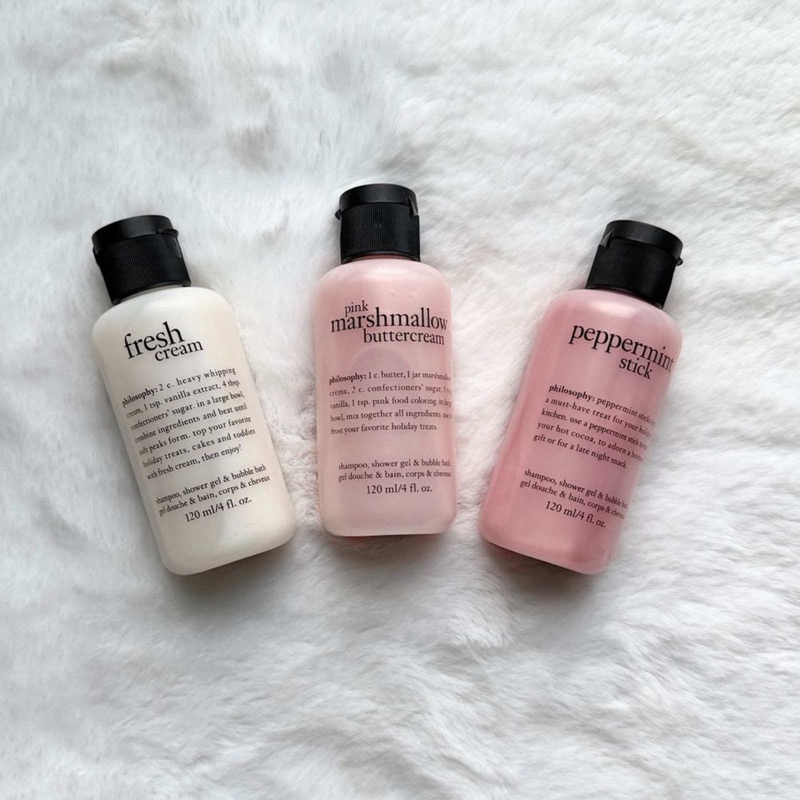 NEW Philosophy Body Wash Fresh cream, Pink Marshmallow Buttercream, Pepp Stick