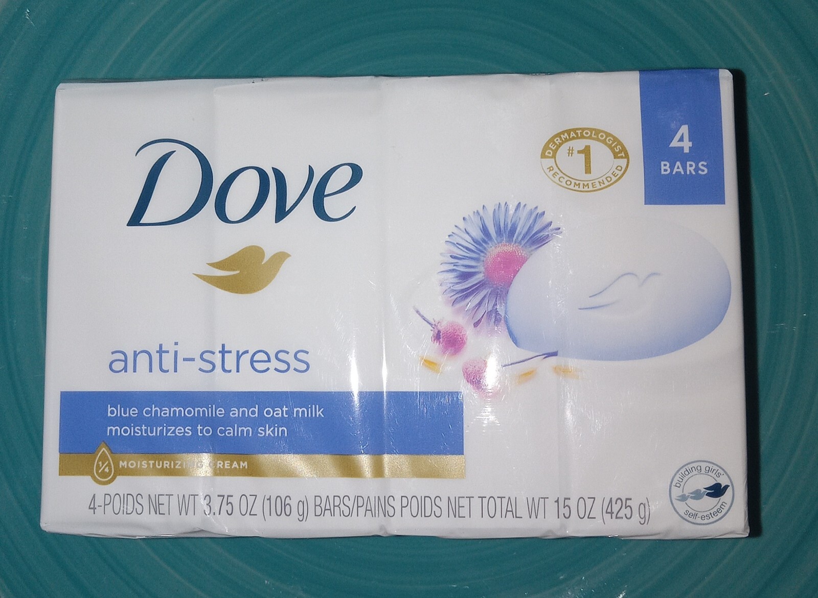 NEW! DOVE (4-BARS) 3.75 Oz (106g) ●ANTI-STRESS● Moisturizing Beauty Cream Bar🫧.