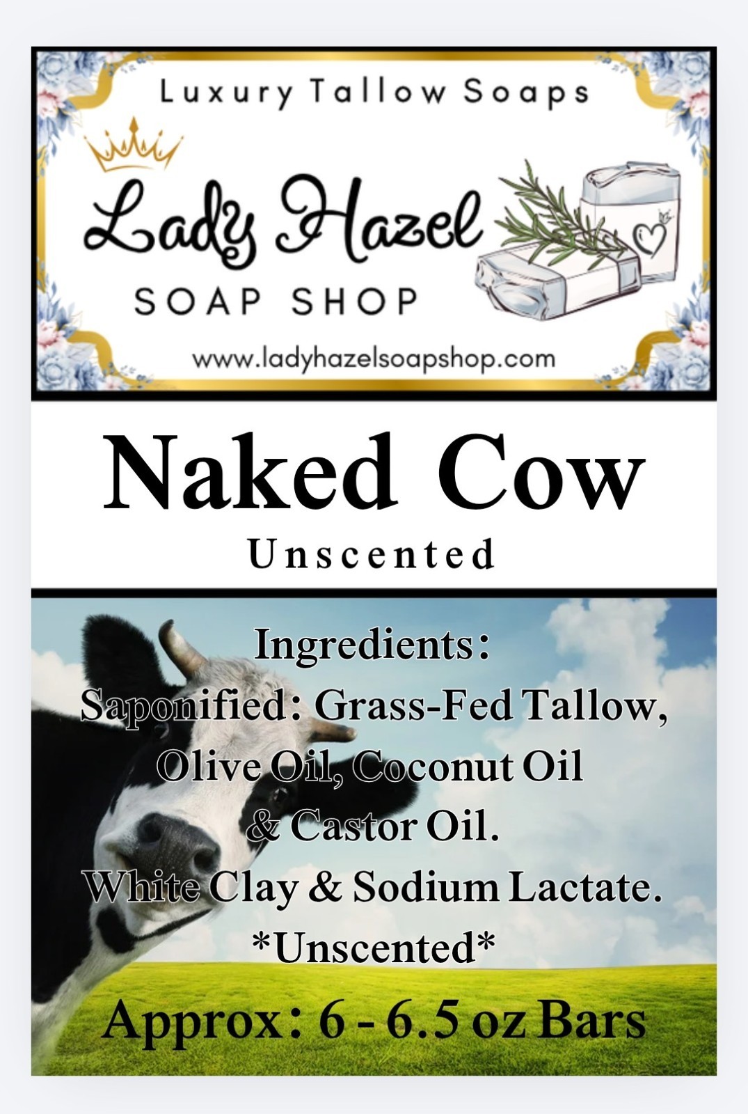 Luxury Grass-Fed Tallow Soaps! Made With Essential Oils. 6 oz Bars! Handmade!