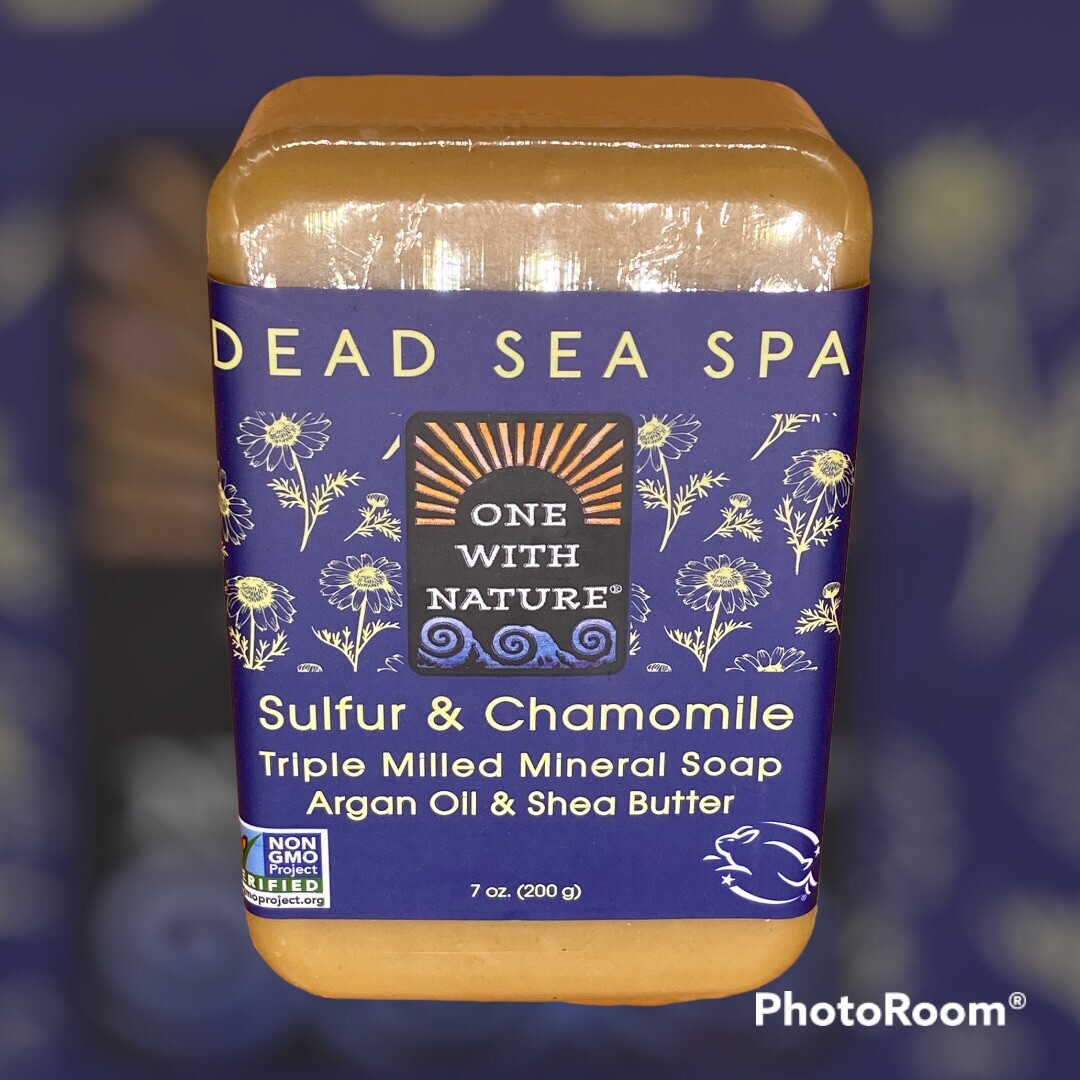 Sulfur & Chamomile Soap with Dead Sea Minerals, Argan Oil & Shea Butter, 7 oz