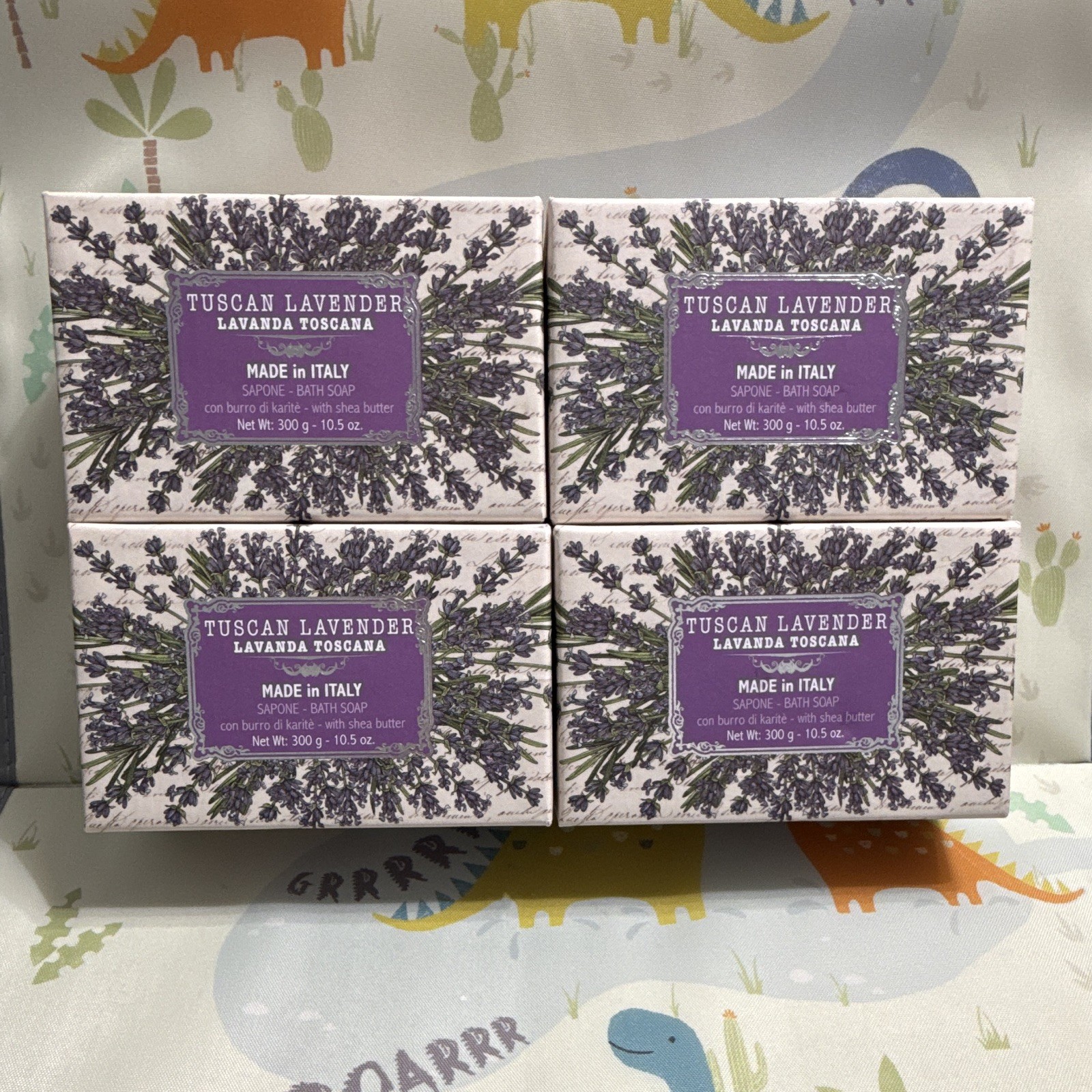 Indulge in Luxury: 4-Pack La Florentina Tuscan Lavender Shea Butter Soap 10.5 oz