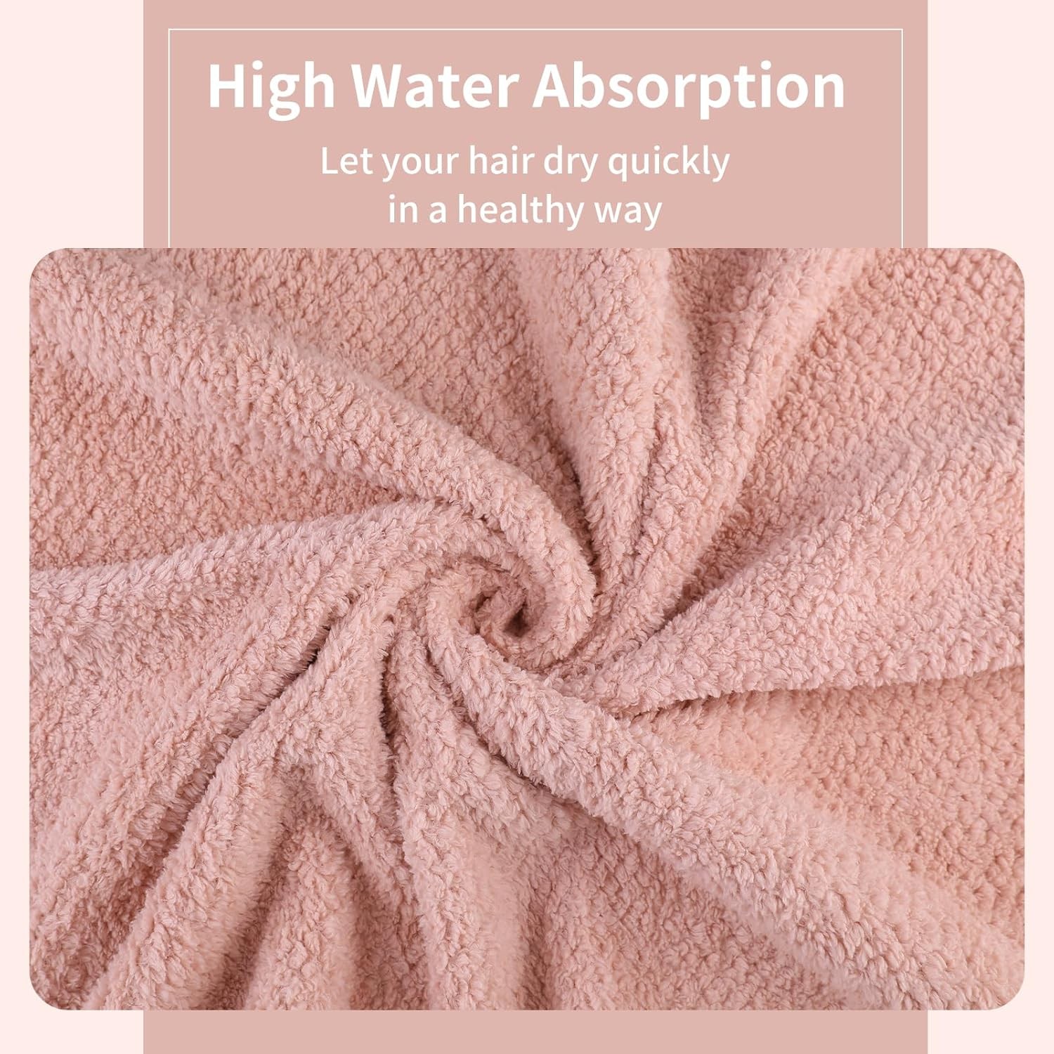 Microfiber Hair Towel Quick Dry 40.00 x 20.00, Lotus Root Pink