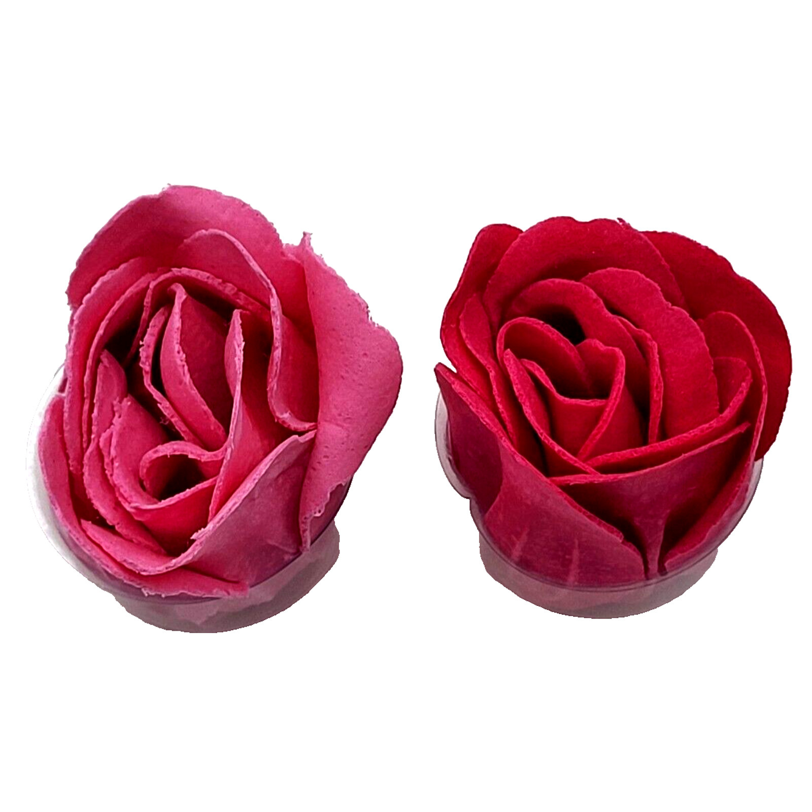 Vintage Handcrafted Delicate Pink Rose Petal Shaped Soap 2″ Set of 2 New Old YK
