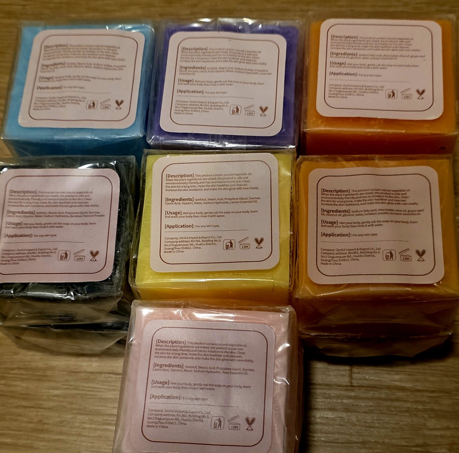 7pcs Natural Extract Handmade Soap 100g Aloe Lavender Papaya Charcoal Lemon