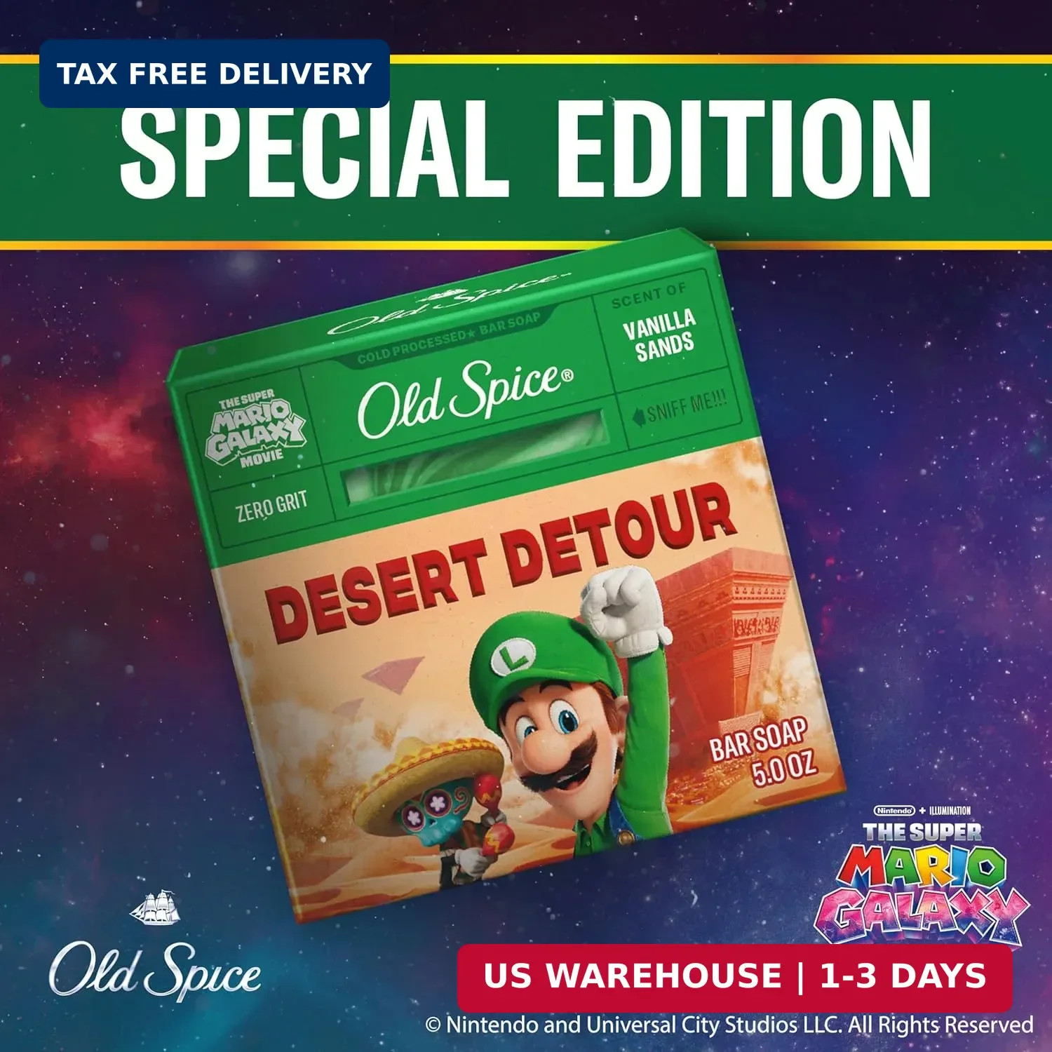 Old Spice Bar Soap for Men, x The Super Mario Galaxy Movie, Cold Pressed with Gr