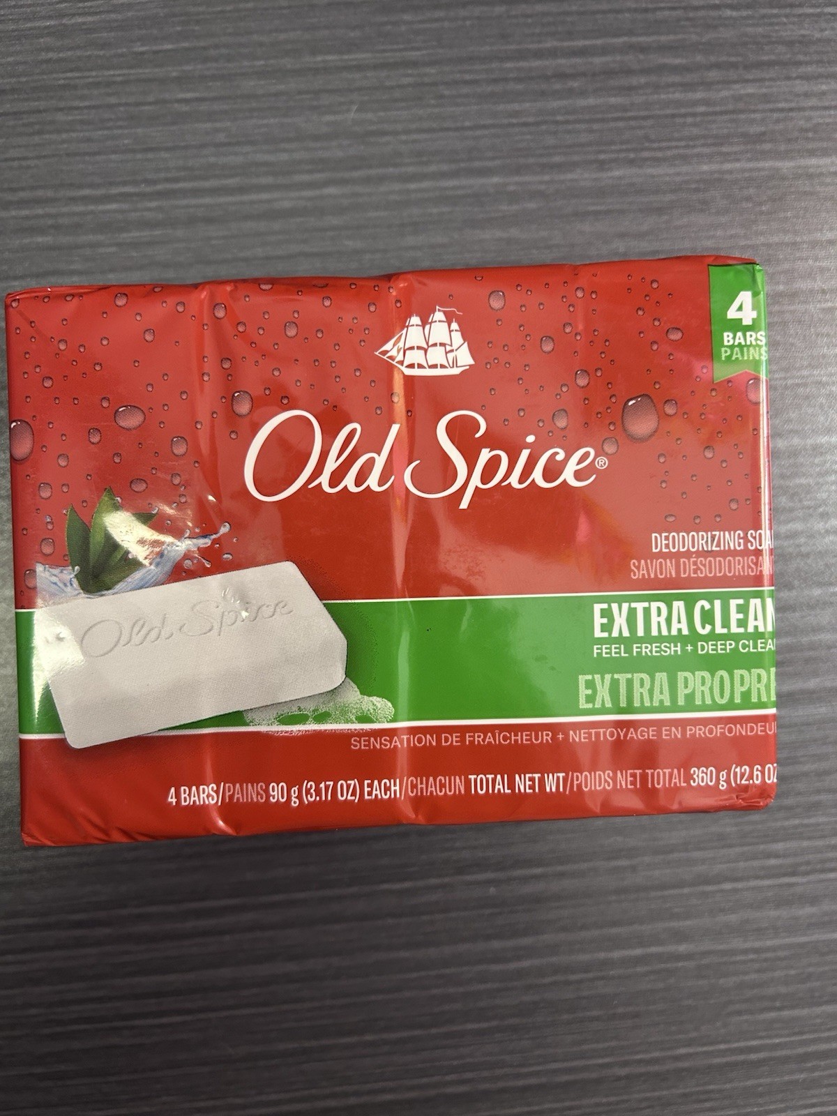 Old Spice Deodorizing Bar Soap Extra Clean Fresh & Deep Clean 3.17 oz. 4 Bars