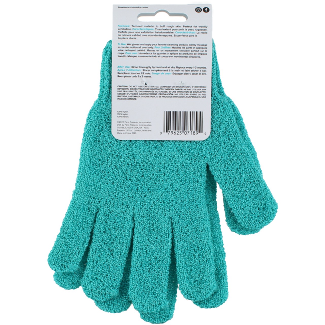 Paris Presents Exfoliant Deeper Clean Shower Gloves, Assorted Colors, 2 Ct