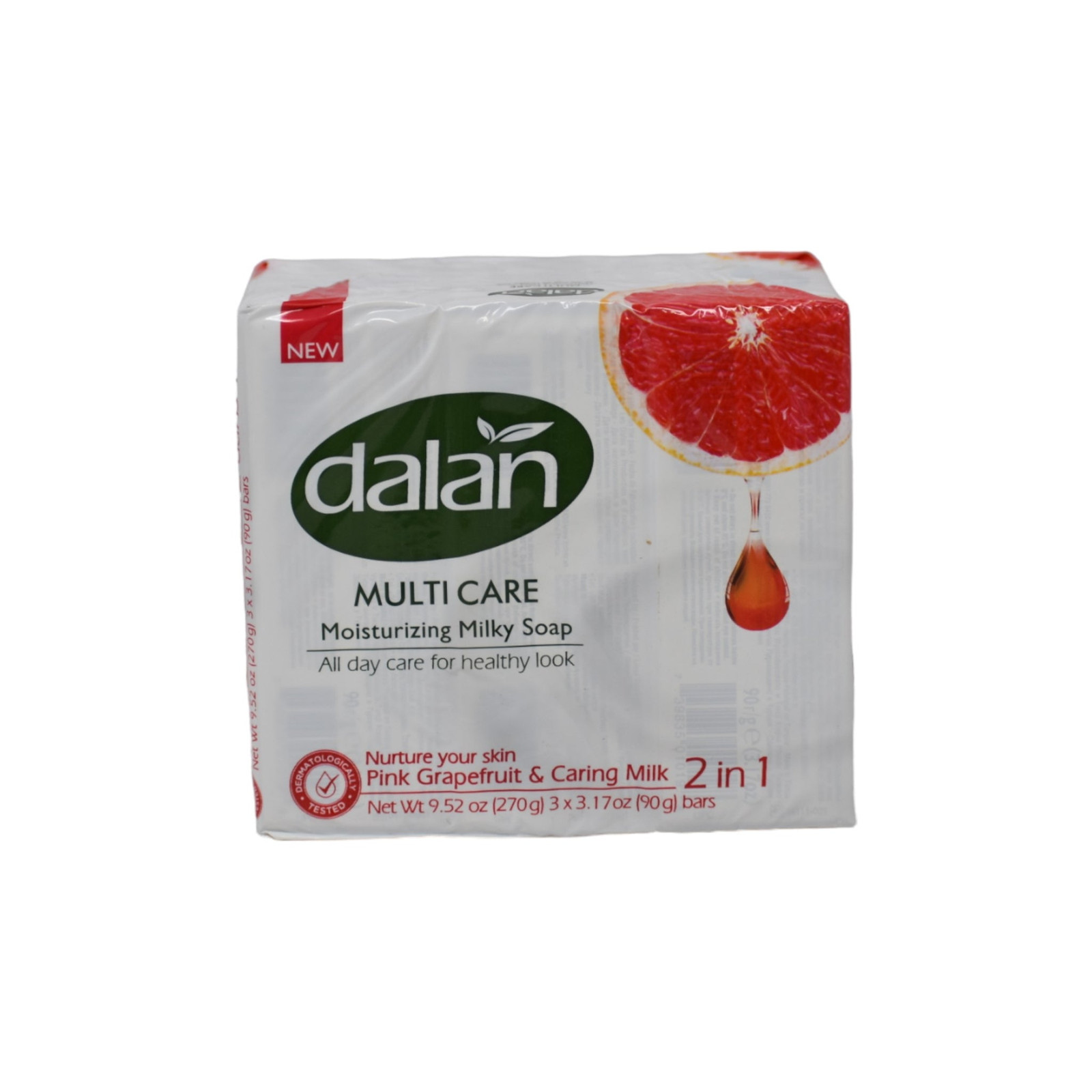 Dalan Multicare Soap Pink Grapefruit & Caring Milk, 6 Bars x 3.17oz Each