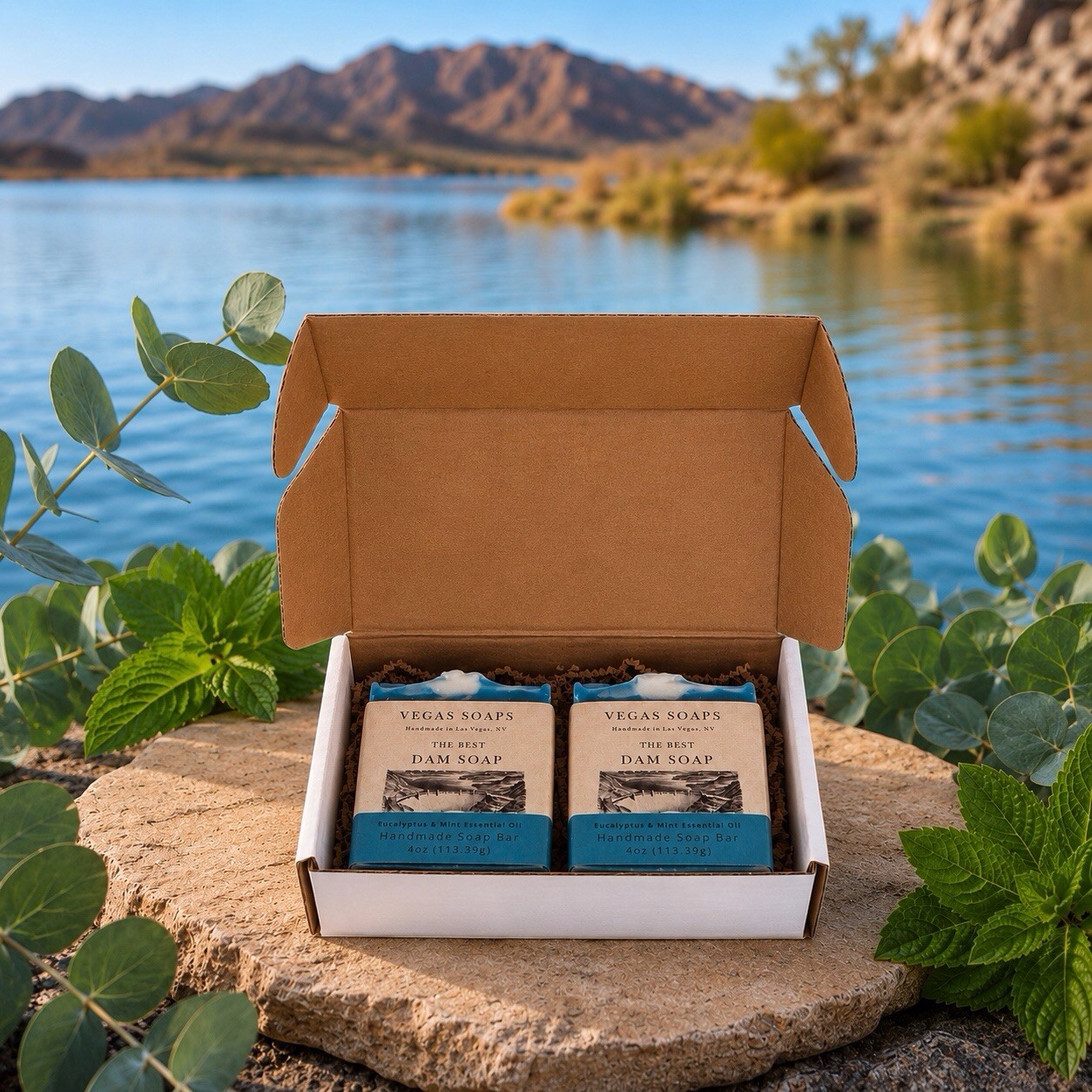 Vegas Soaps The Best Hoover Dam Set Of Two Handmade Soap Bar Eucalyptus & Mint