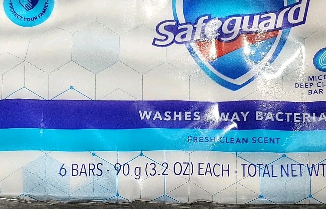 6-PK Safeguard Antibacterial Soap Bars 3.2oz Washes Away Bacteria ~ Sealed