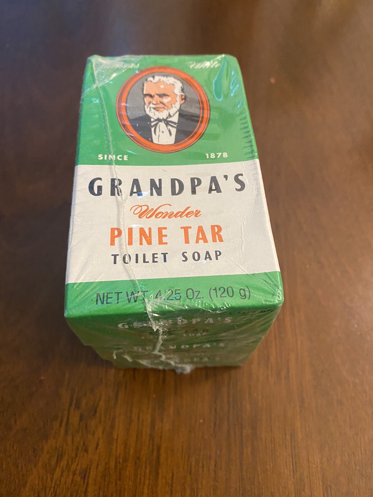 3 Bars Vtg Grandpa’s Wonder Pine Tar Soap New Sealed In Cellophane