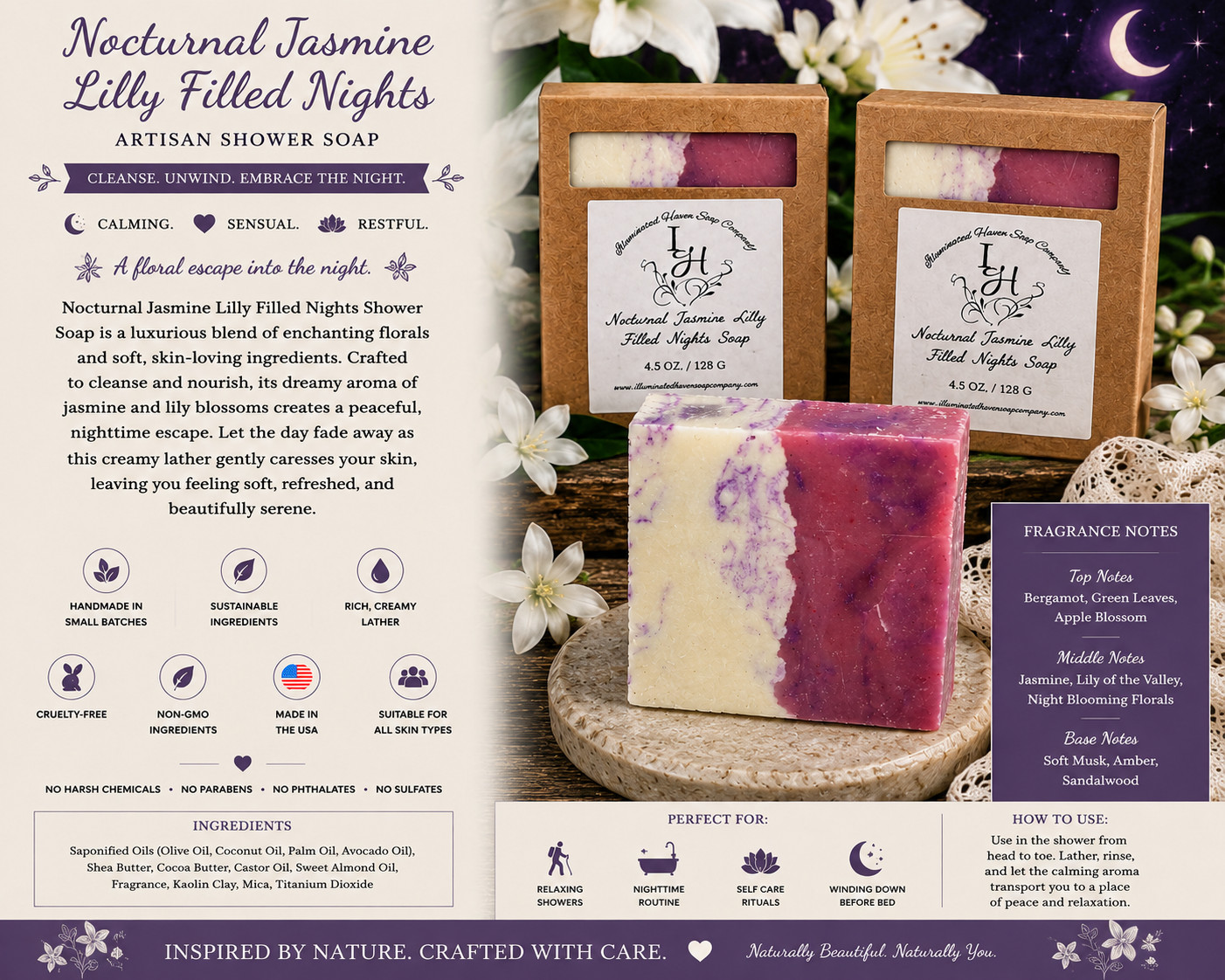 Handmade Artisan Soap Bar Natural Bath Soap Shea Butter USA Made Moisturizing