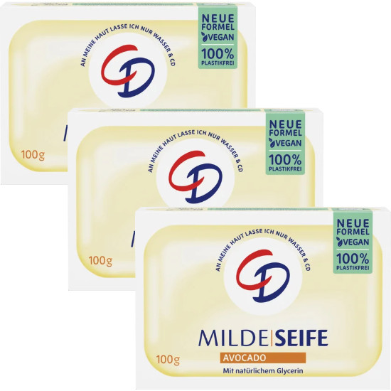 CD Mild Soap Bar: AVOCADO -3x 100g/ 3.5 oz- Made in Germany FREE SHIPPING