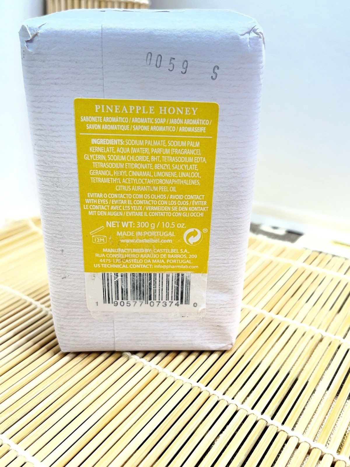 NEW Luxury Castelbel Pineapple-Honey HIGHLY Scented Bar Soap 3x Milled 10.5 OZ