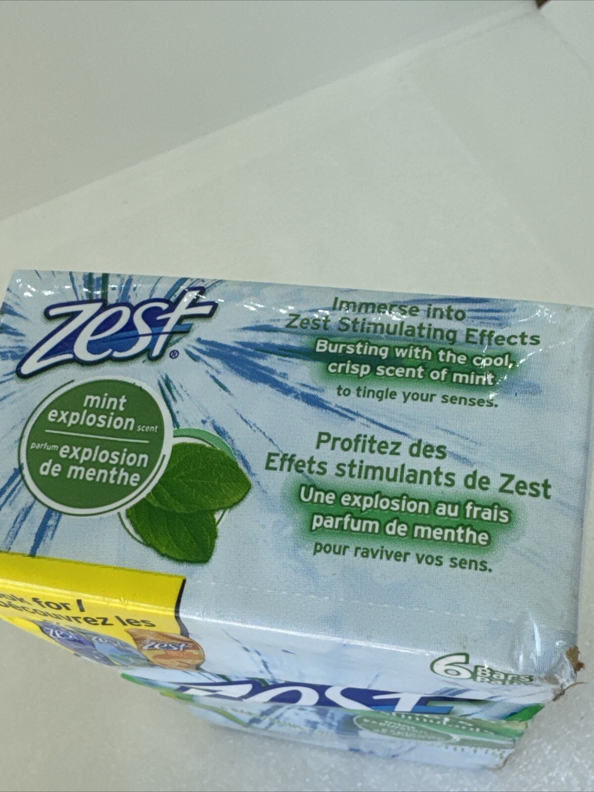 Vintage ZEST Bar Soap MINT EXPLOSION Stimulating Effects 6 Pack Of 3.2oz Bars