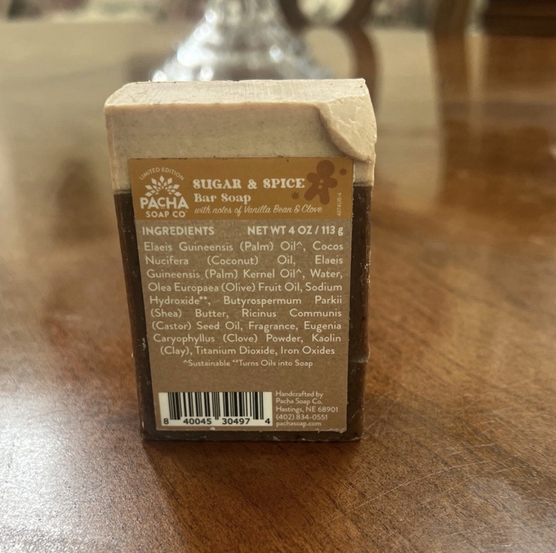 Pacha Soap Co Handmade Limited Edition Bar Soap 4 oz Sugar & Spice Golden Chai