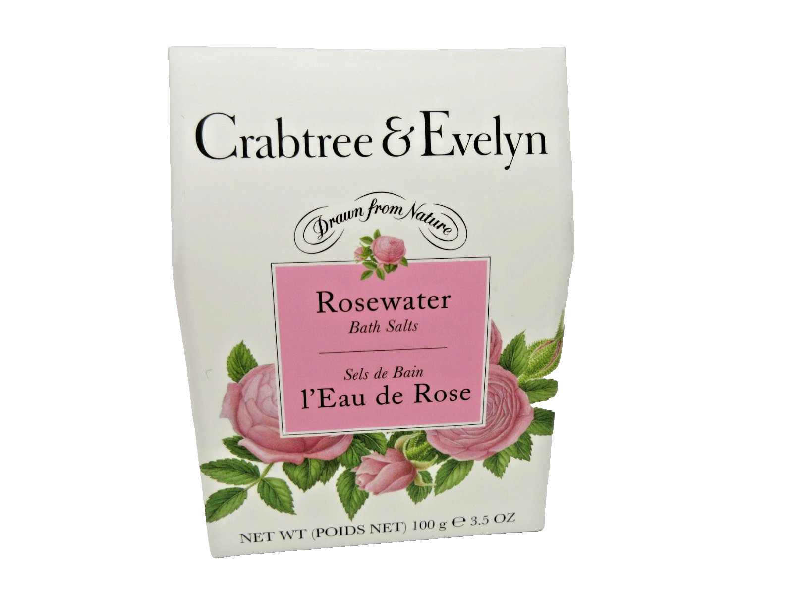 CRABTREE & EVELYN Bundle Rosewater Bath Salts, Verbena Soap & 3 Shower Caps