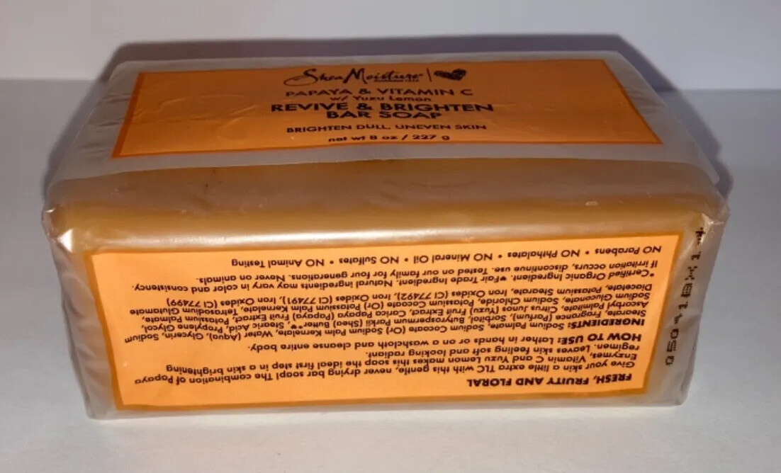 SHEA MOISTURE 8oz BAR PAPAYA & VITAMIN C W/ YUZU LEMON REVIVE & BRIGHTEN DULL