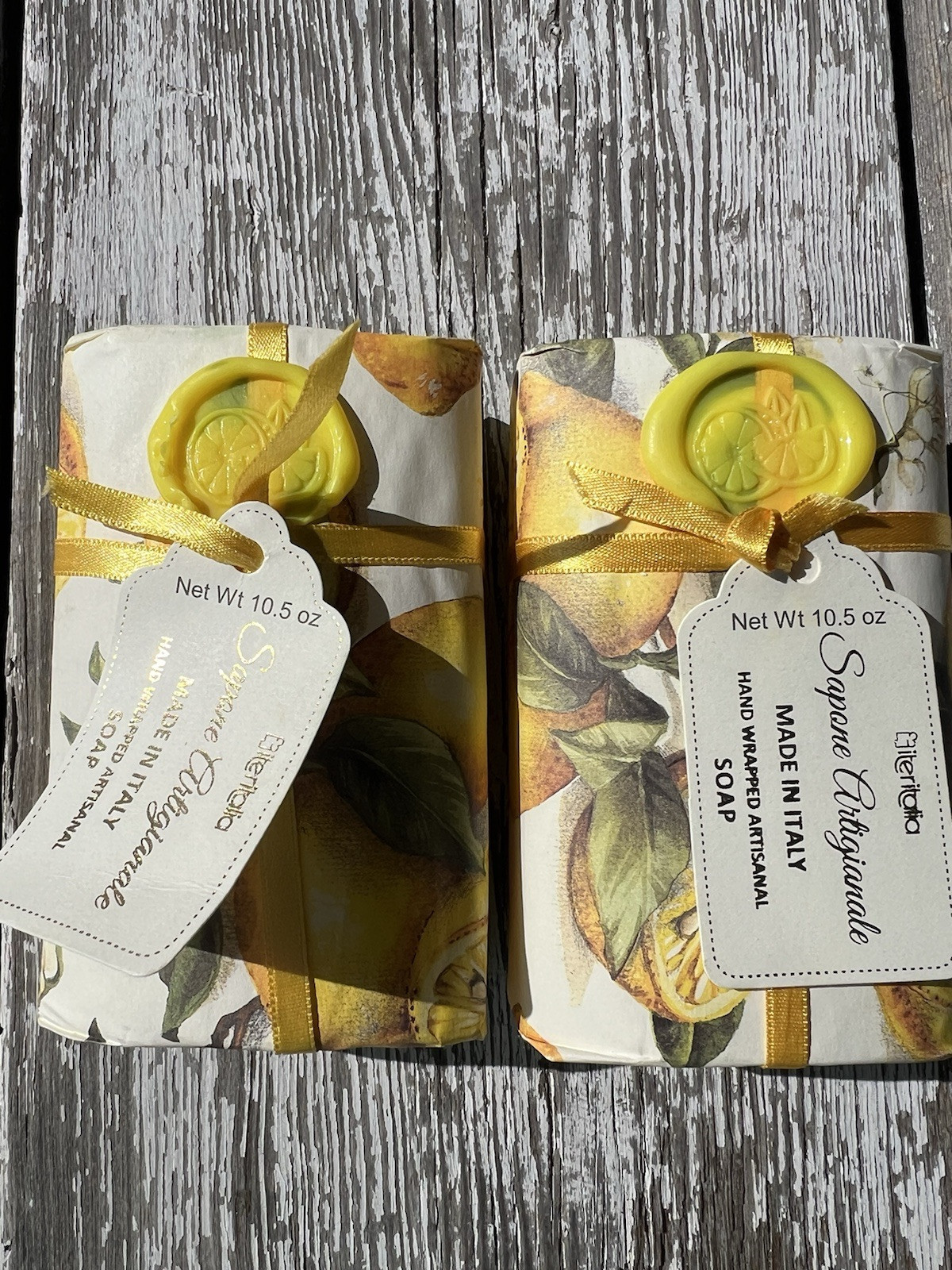TWO 2 SAPONE🍋 Tradizionale Fragrant Lemon Bar Soap, 7 oz. Made In Italy Gift 🍋