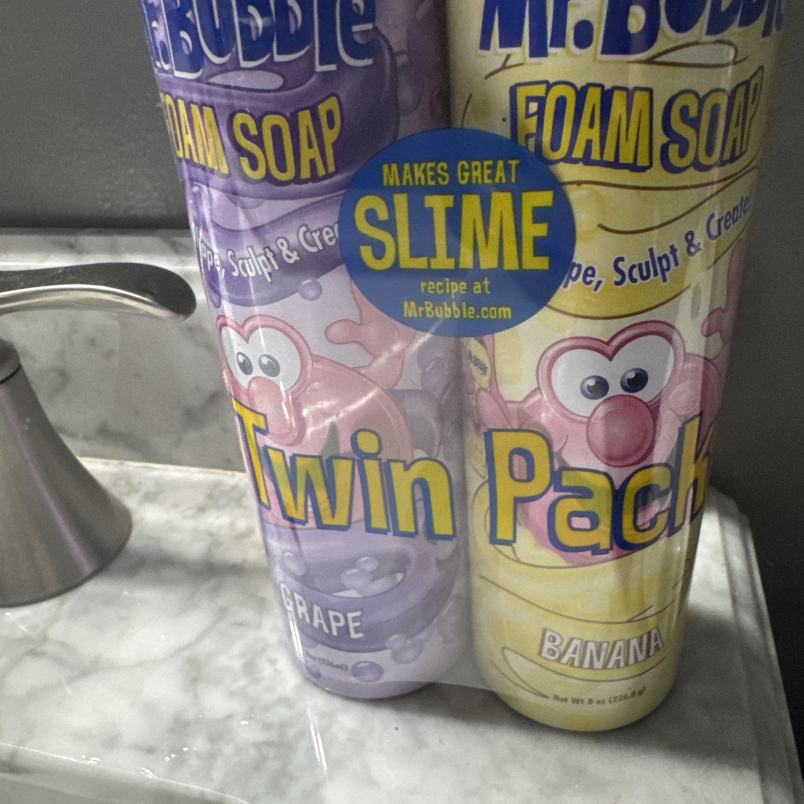 Mr Bubble Foam Soap Grape 🍇& Banana! 🍌 2 Twin Pack! Sensory Play!