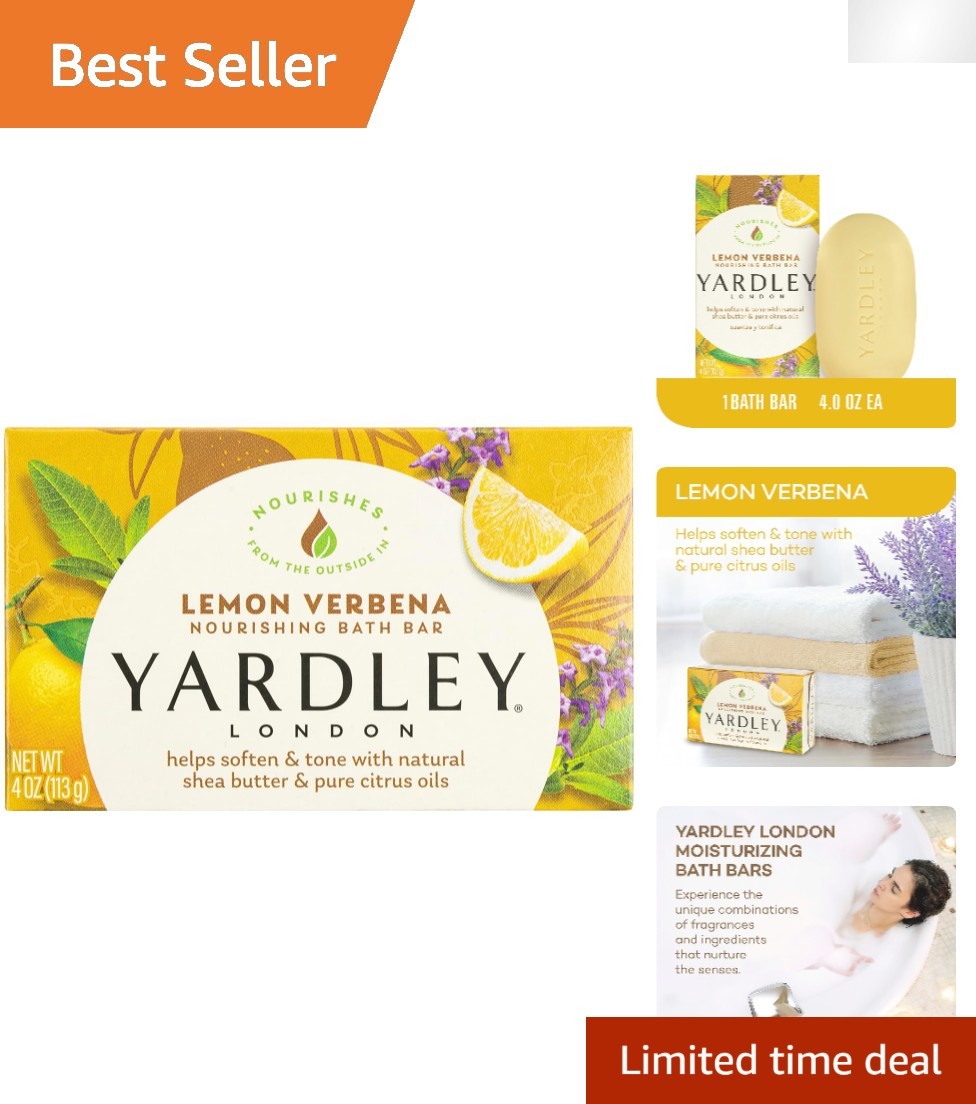 Lemon Verbena Moisturizing Bath Bar, 4 oz – Organic Shea Butter & Citrus Bliss