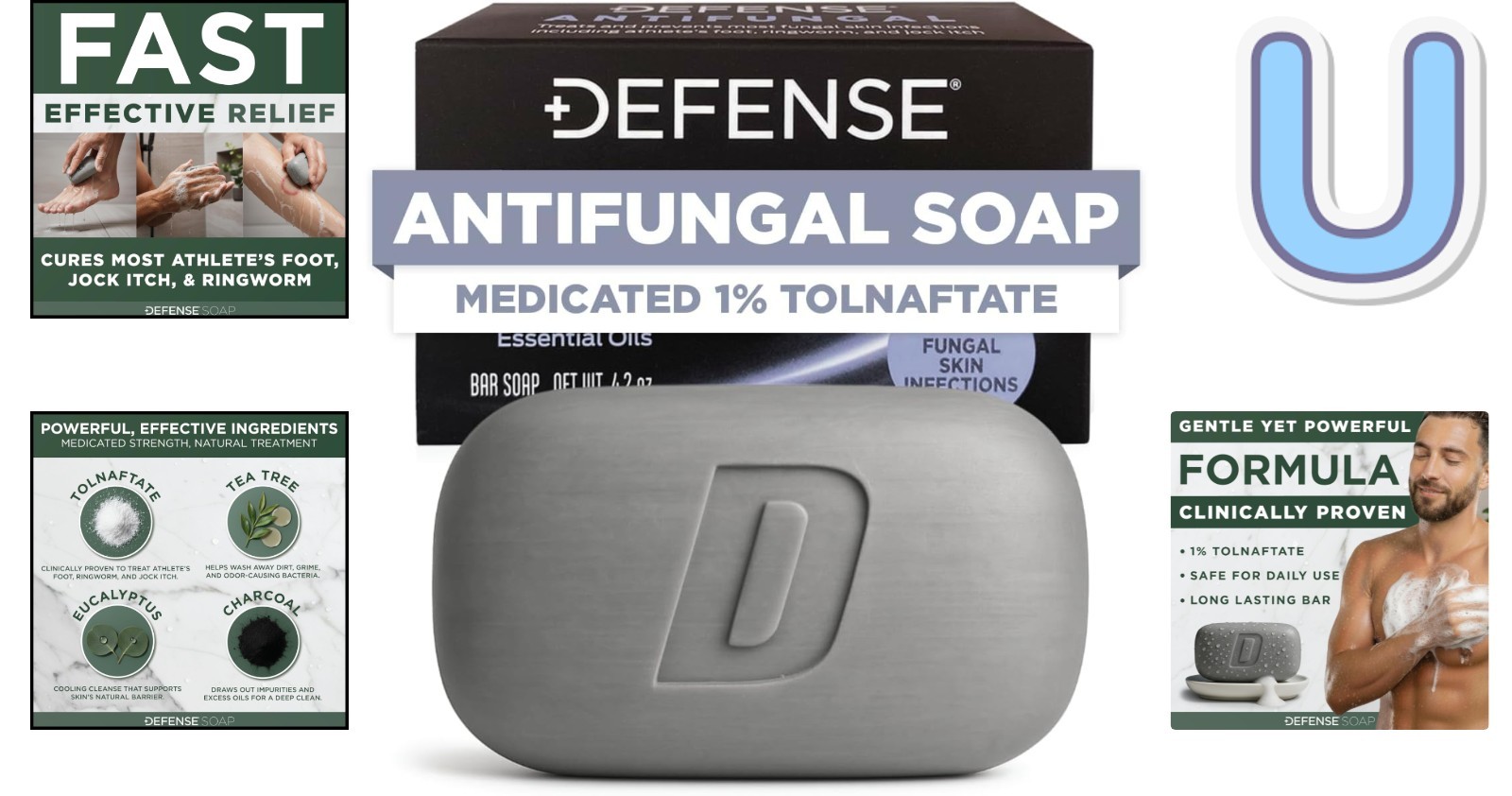 Defense Antifungal Soap 4.2oz – Easy Medicated Solution for Skin Infections