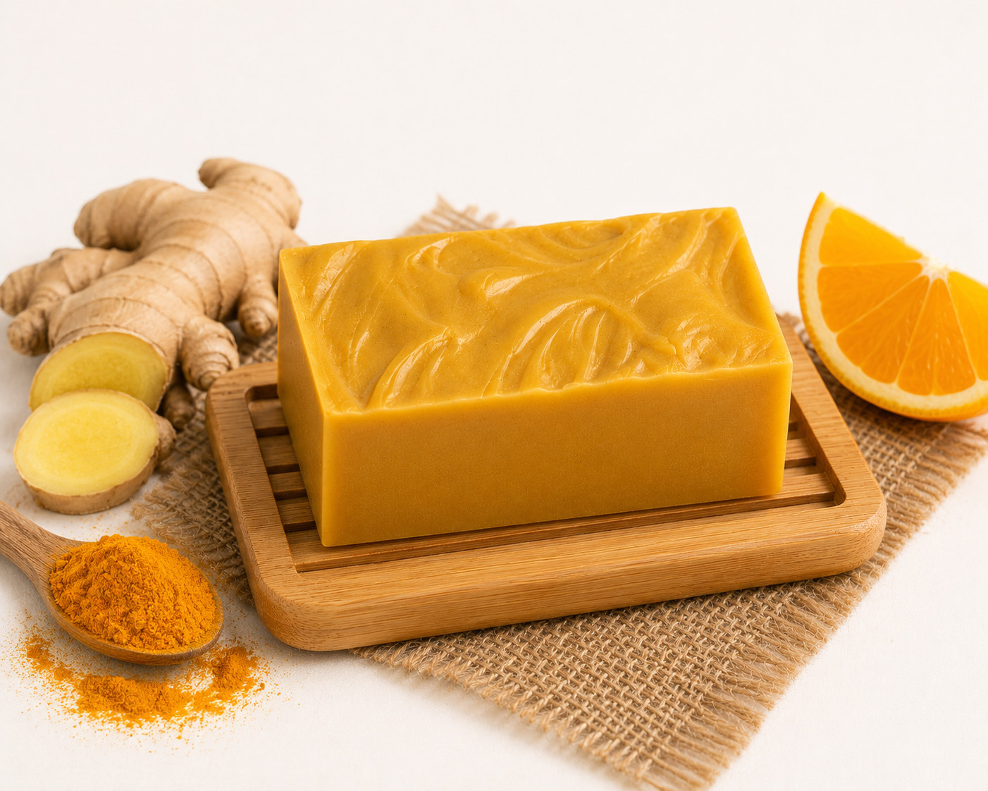 Handmade Turmeric & Ginger Cold Process Soap | Natural, Creamy Face & Body Soap