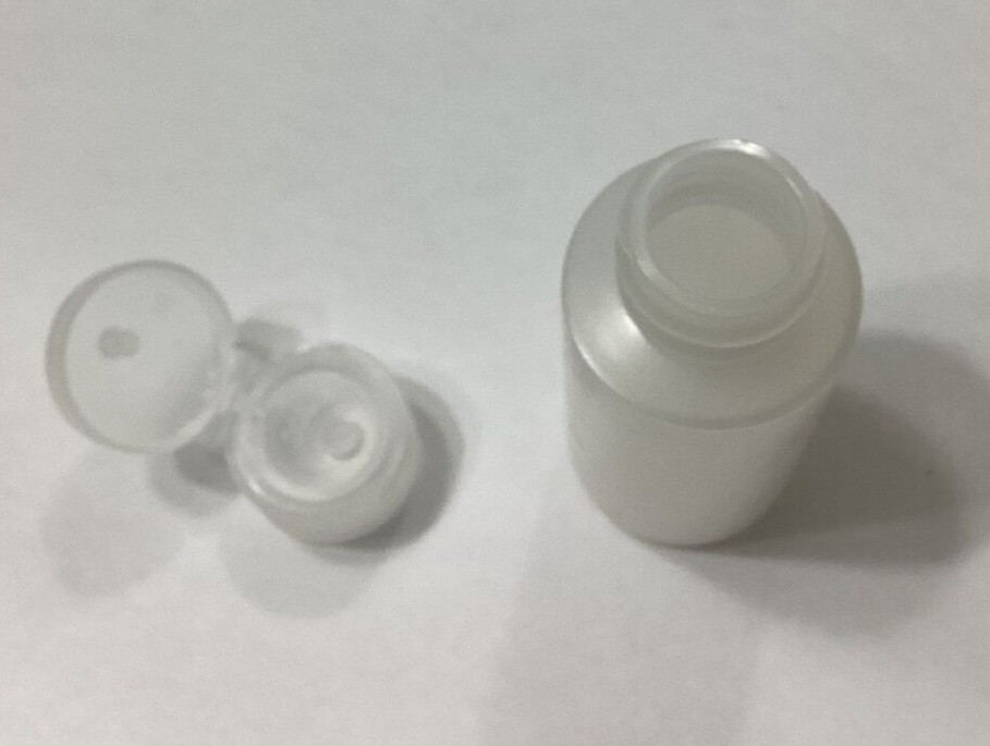 NEW 1 oz Natural LDPE Plastic Cylinders with Natural Ribbed Snap Caps – qty 48