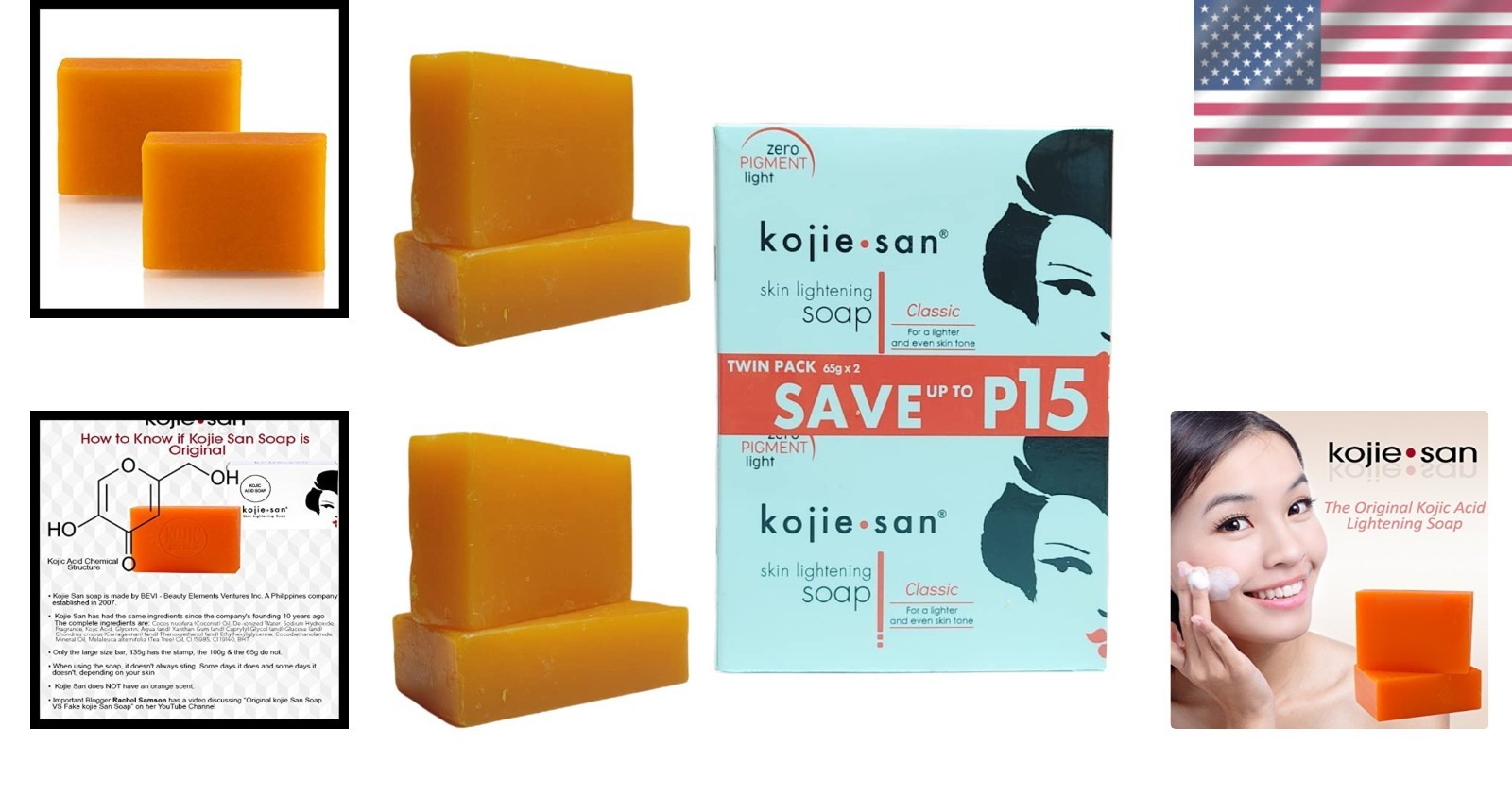 Moisturizing Kojic Acid Soap Bars – Brightening Dark Spot Treatment – Pack of 4