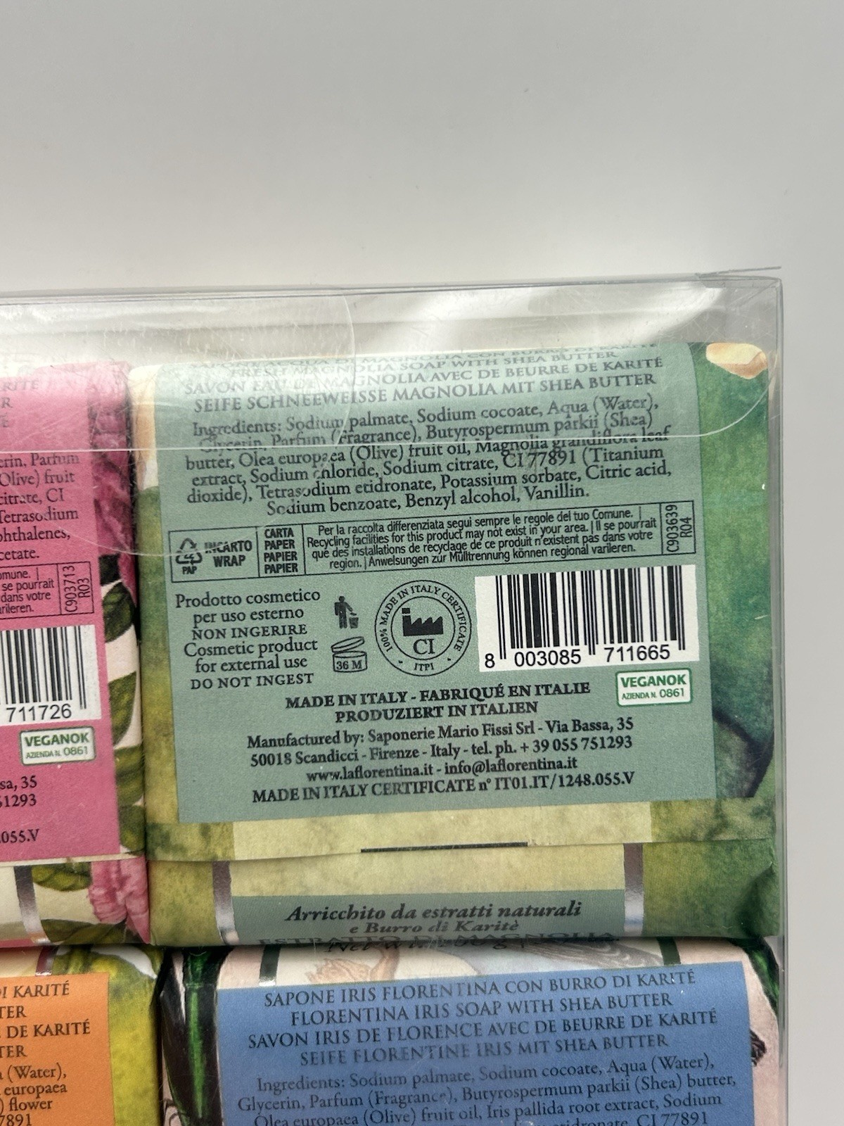6 Pack La Florentina Bar Soap Peony Lavender Magnolia Iris Pomegranate Orange