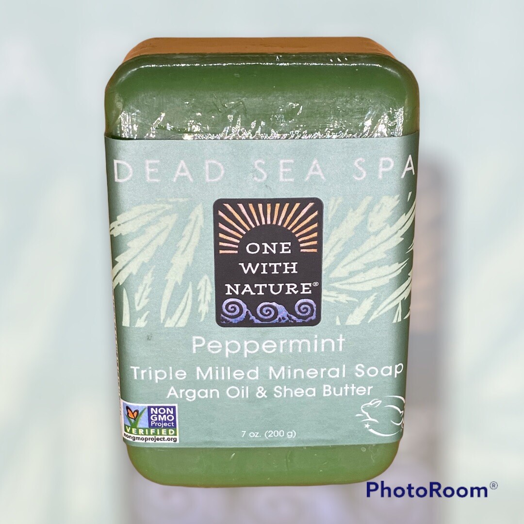 Peppermint Soap with Dead Sea Minerals, Argan Oil & Shea Butter, 7 oz