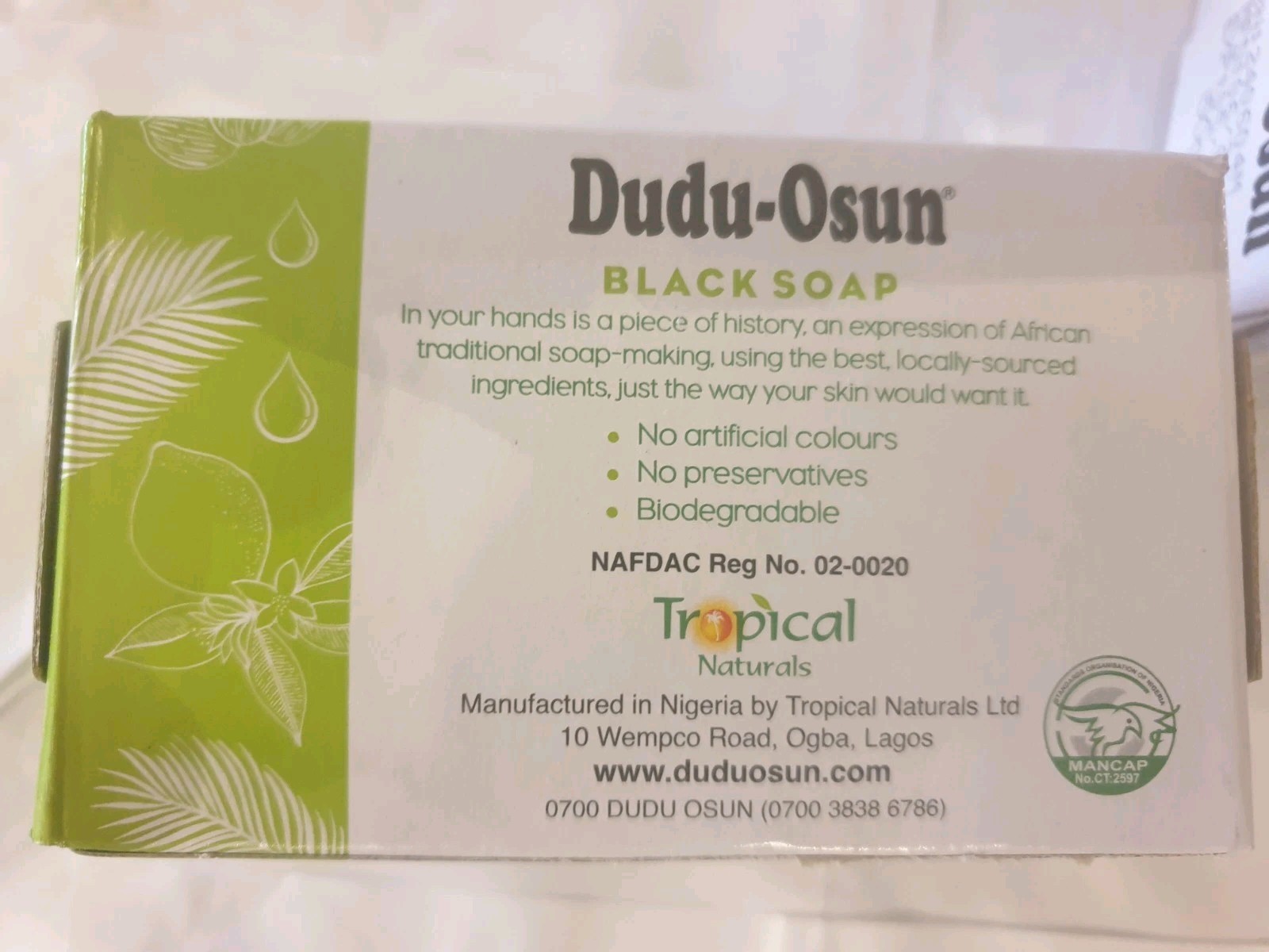 Dudu Osun African Black Soap Tropical Natural Herbal, No Preservatives, 4 Bars