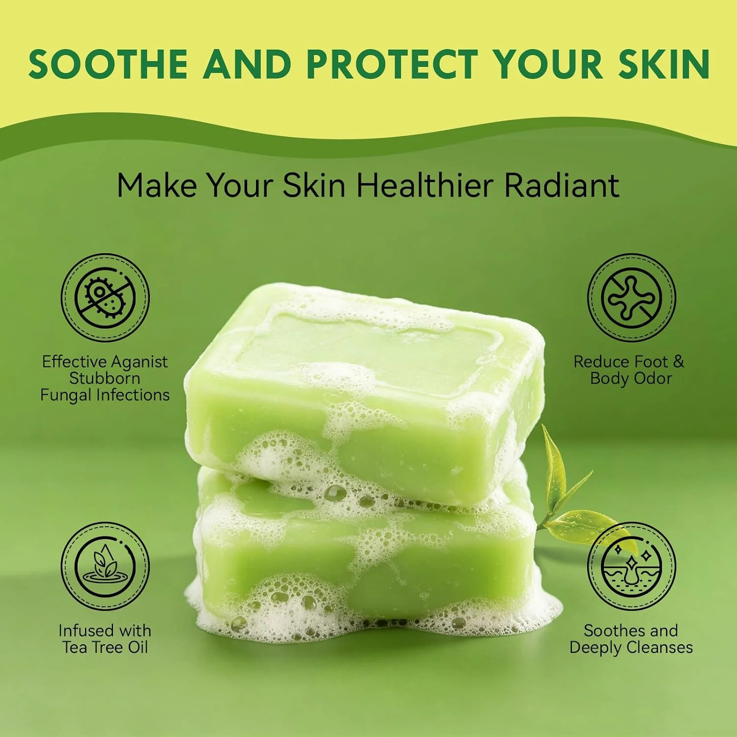 Antifungal Soap Bar for Men & Women: Tea Tree Oil Antifungal Soap for Athlete’s