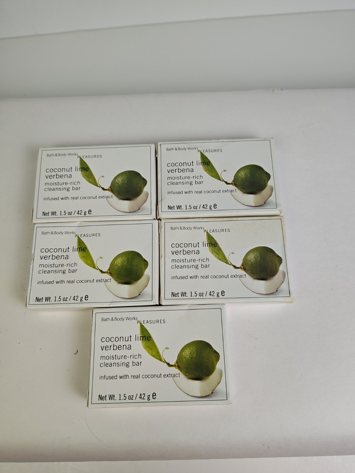 BATH & BODY WORKS 5 Bars ~ COCONUT LIME VERBENA ~ 1.5 OZ CLEANSING BAR SOAP