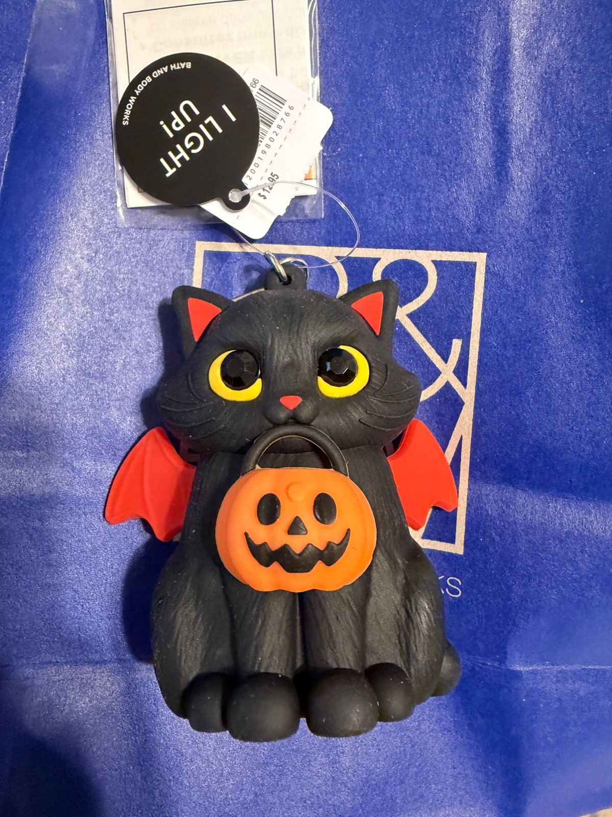 NEW Bath & and Body Works Light-Up Spooky Kitty CAT w/ Pumpkin Pocket Gel Holder