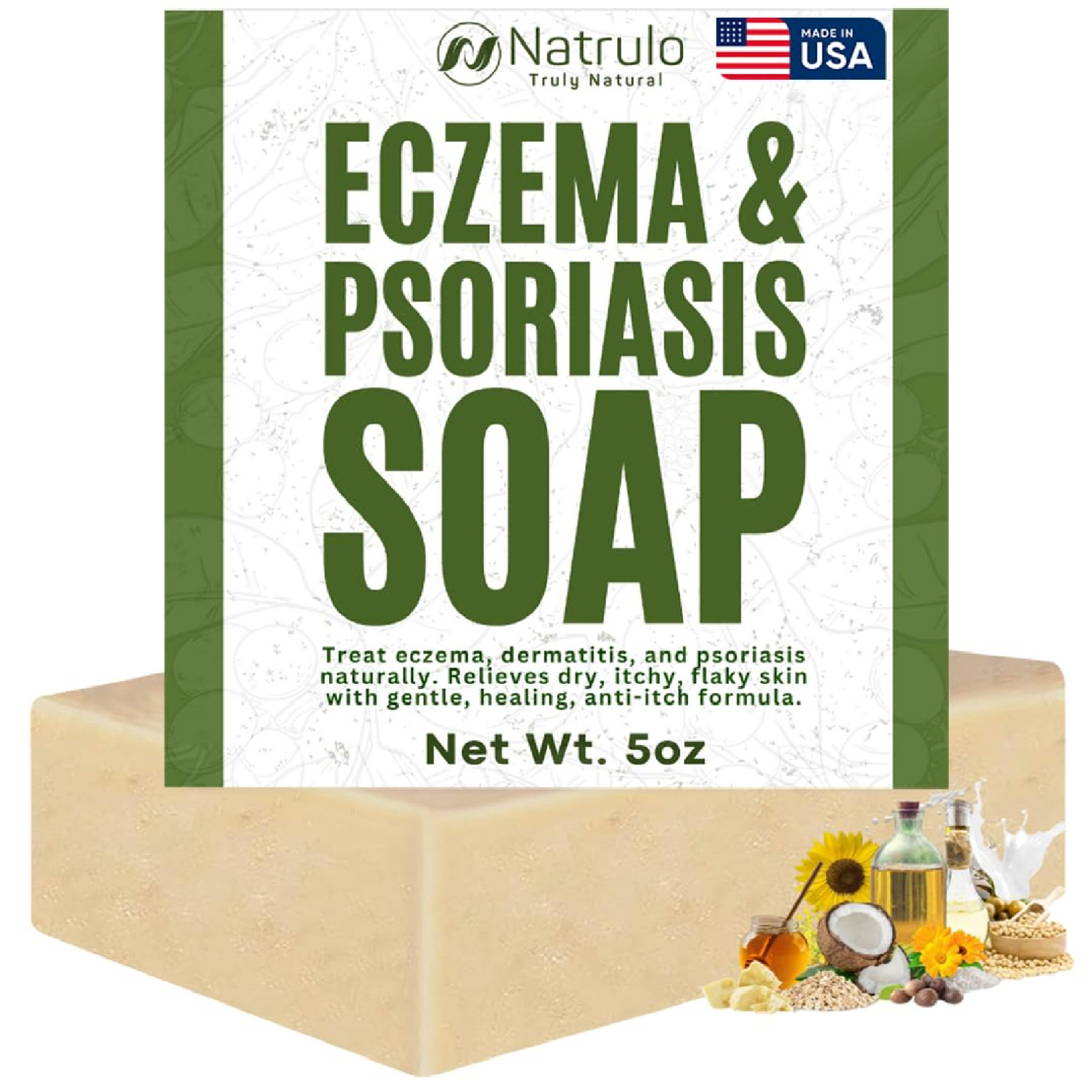 Eczema Soap Bar for Face and Body – All Natural Dermatitis, Psoriasis Treatment