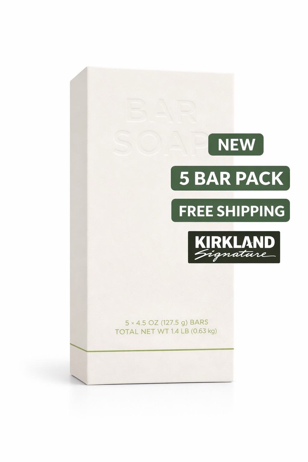 Kirkland Signature Bar Soap 5 Pack 4.5oz Each Shea Butter Rosemary