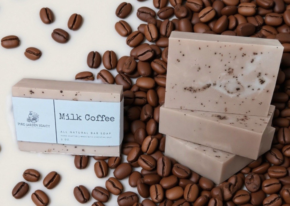 Pure Garden Beauty Milk Coffee All Natural Milk Bar Soap, Coffee Scent, 3 oz