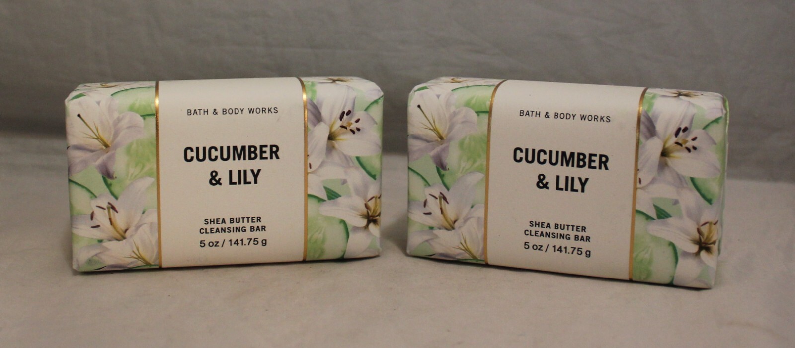 Bath & Body Works Cucumber & Lily Shea Butter Cleansing Bar Soap X 2