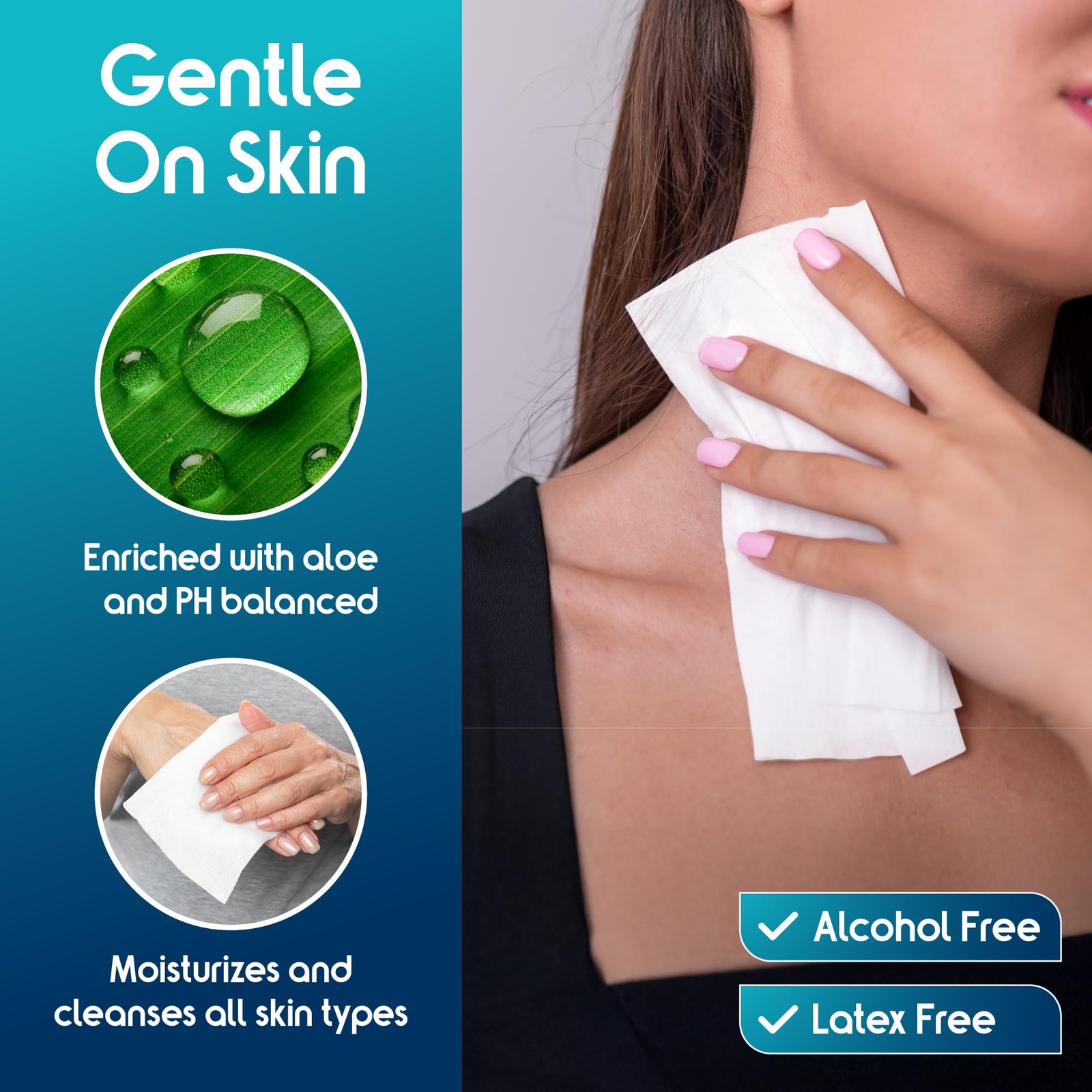 Extra Large RinseFree Body Wipes for Adults 48 Count Bathing Cloths