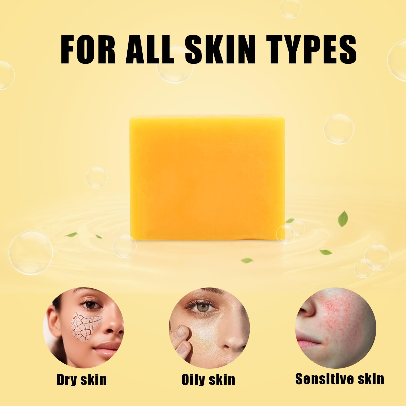 Umpeimvon 3 Pack Turmeric Soap Bar for Face & Body 3.53 Ounce (Pack of 3)