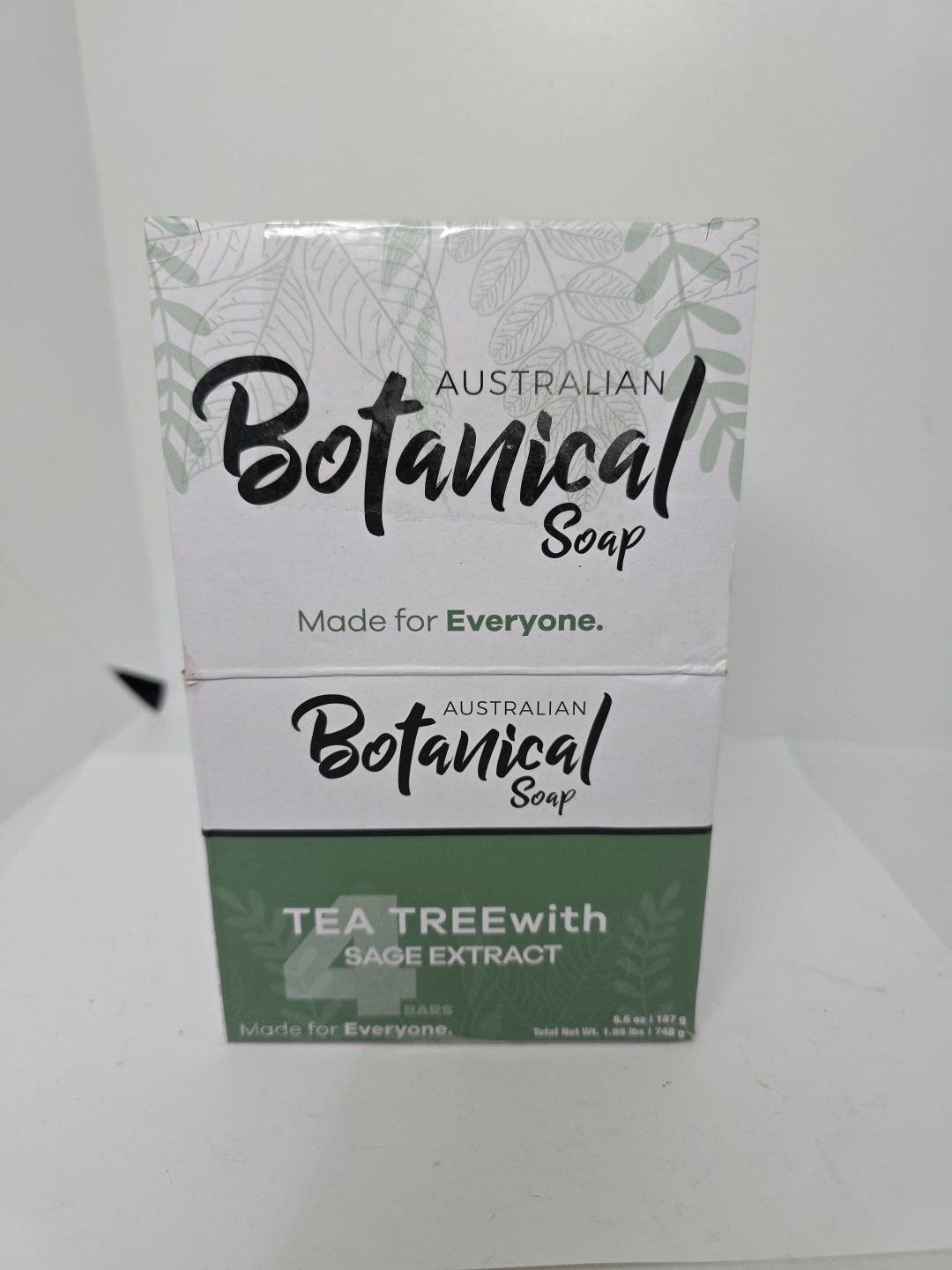 Australian Botanical Soap TEA TREE with SAGE EXTRACT 4 Soap bars 6.6oz each.