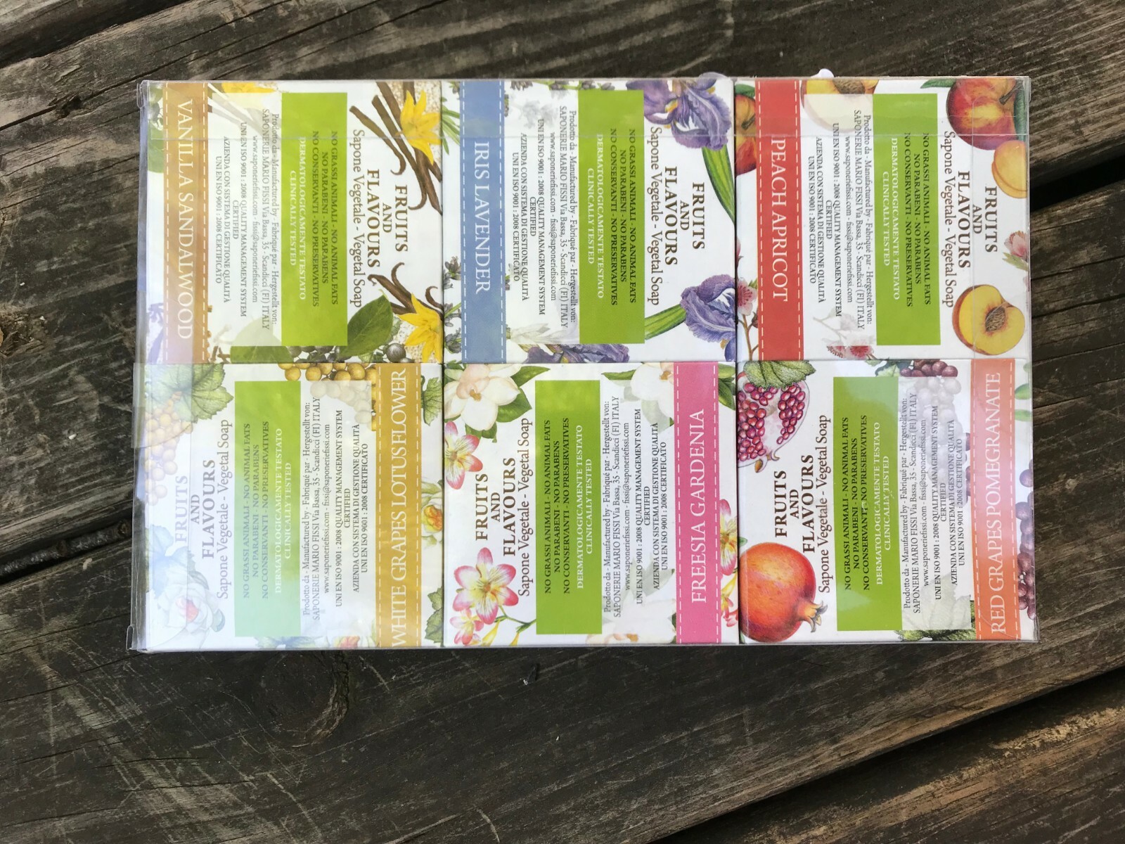 Fissi Firenze FRUITS & FLAVOURS sapone vegetable profumato 6 X 3.5 Oz.