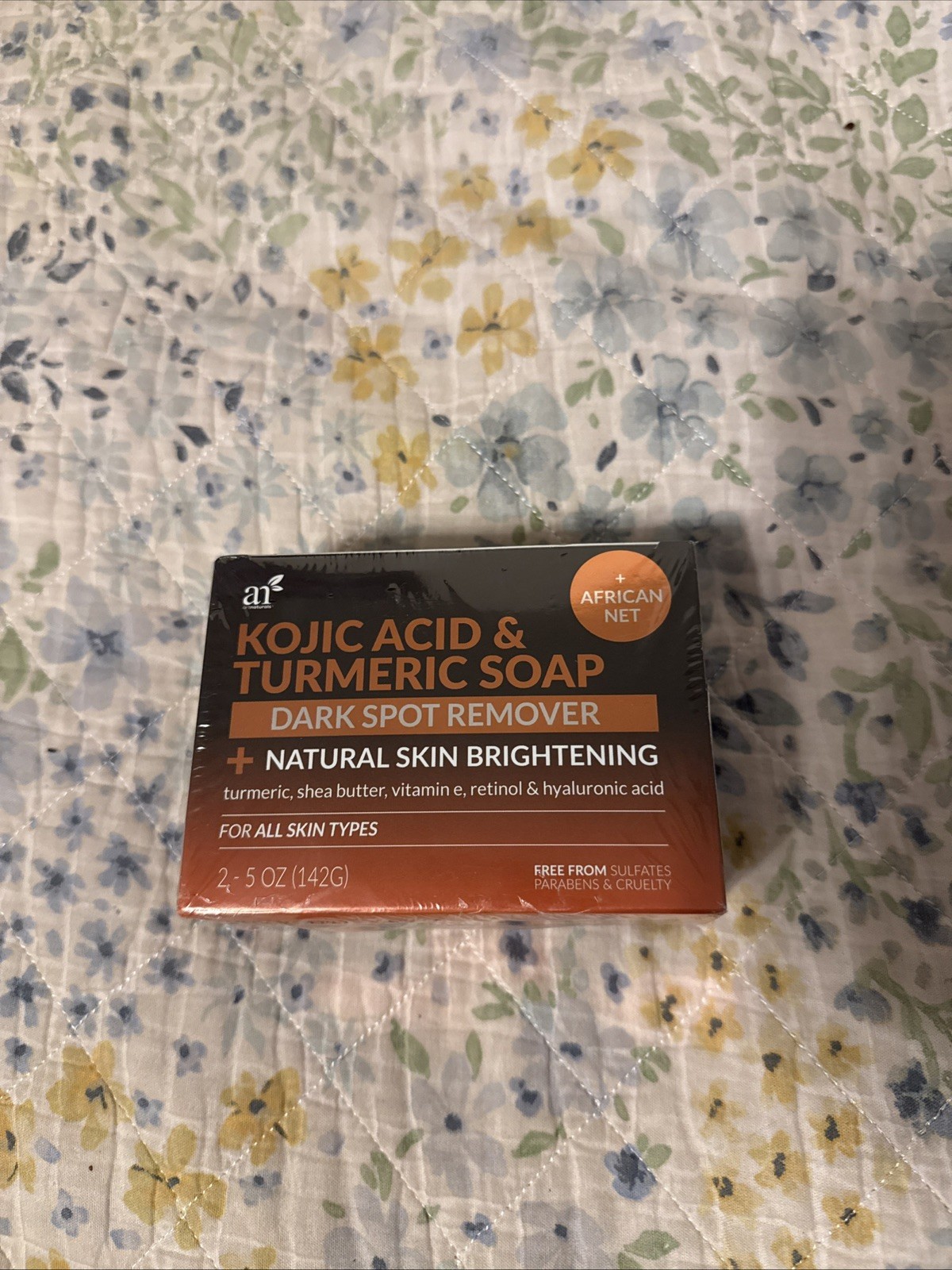 Kojic Acid Soap + African Net Sponge (2 pack X 142g Turmeric bars) Dark spot…