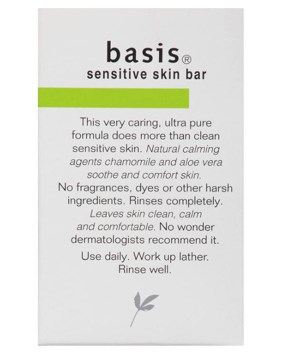 Basis Soap Sensitive Skina Bar Cleans+Soothes 6 Pcs Aloe And Chamomile Body Hand