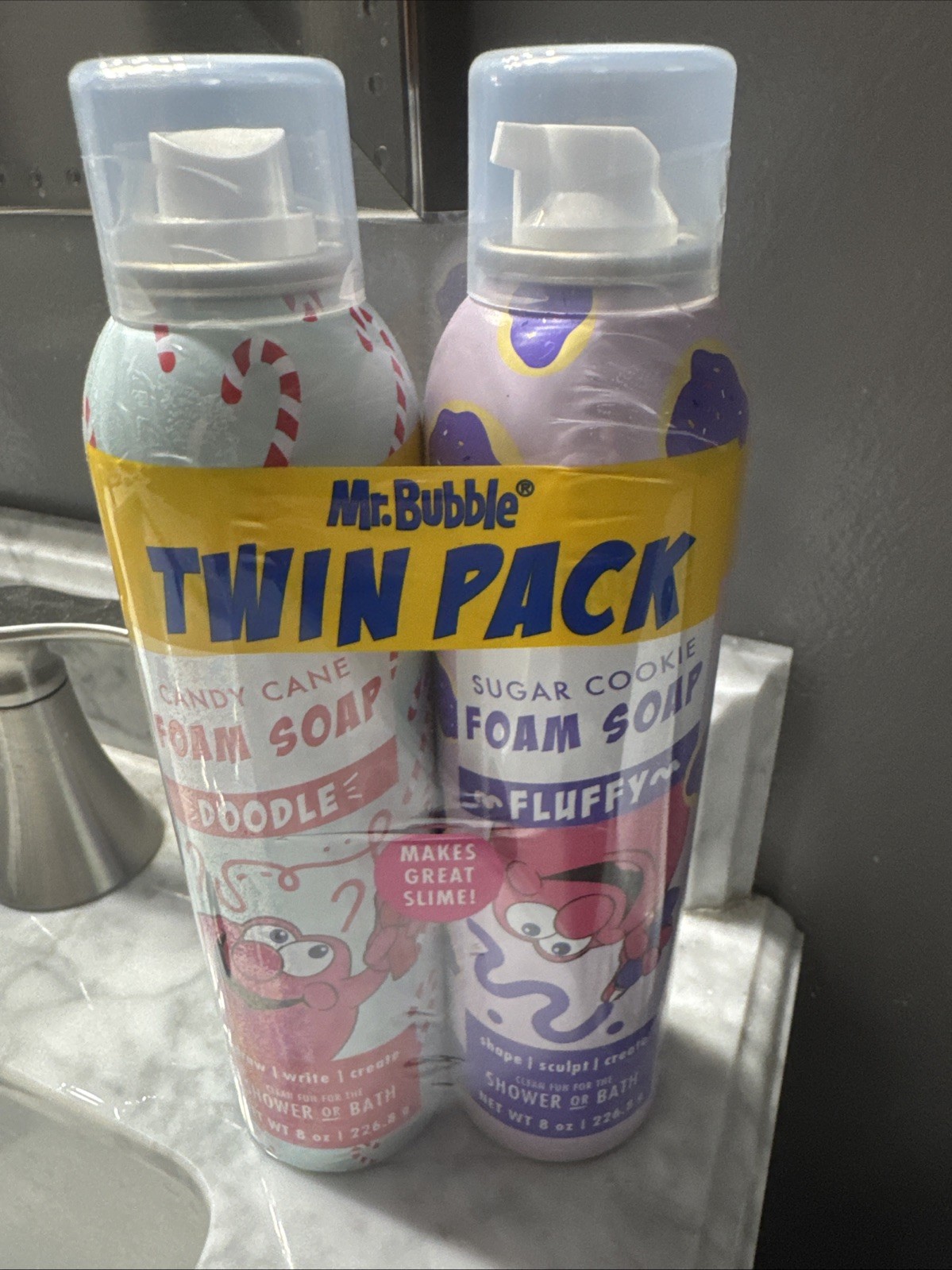 Mr Bubble Foam Soap Candy Cane & Sugar Cookie! 2 Twin Pack! Sensory Play!