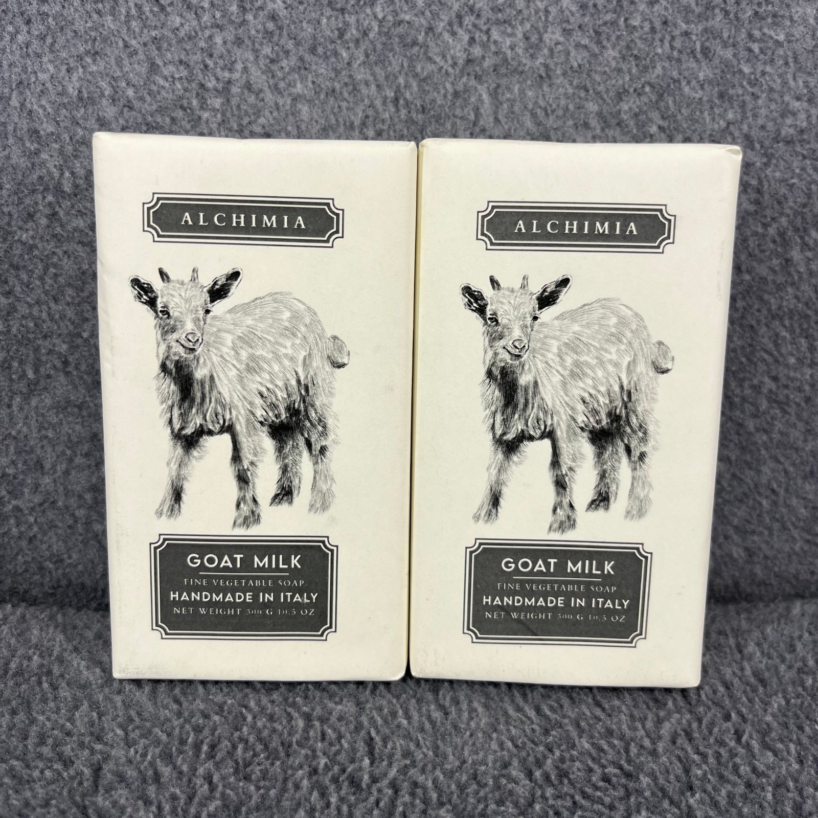 2x Alchimia Goat Milk Soap Unisex Cream Handmade Italy Vegetable Bar 10.5 oz