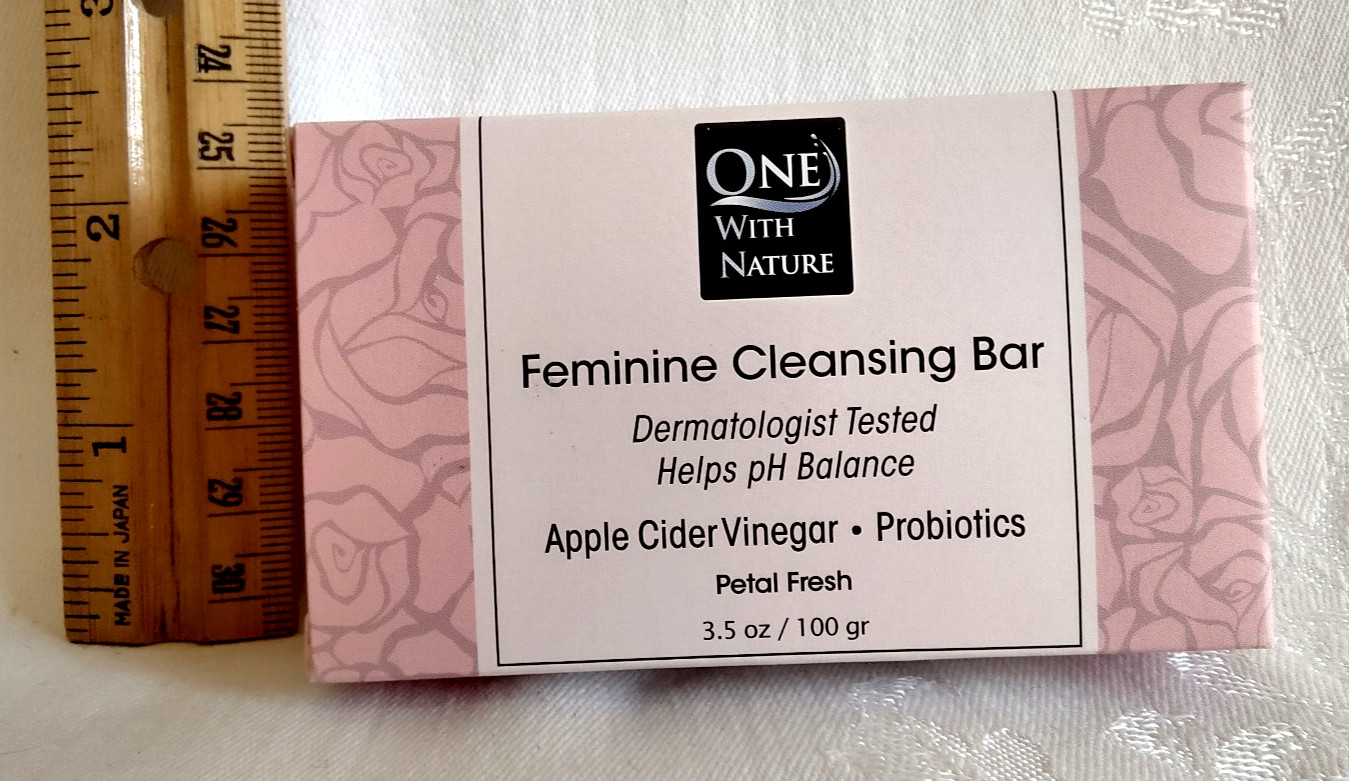 Three pack One with Nature feminine cleansing bar soap natural skincare 3.5 oz!