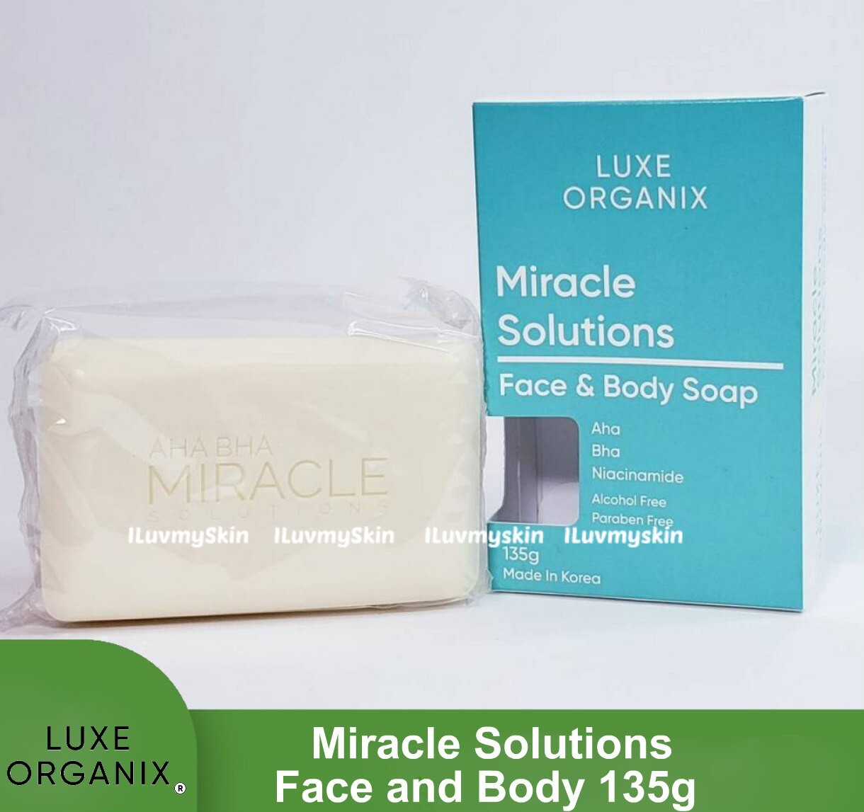 Luxe Organix Miracle Solutions Face and Body Soap 135g